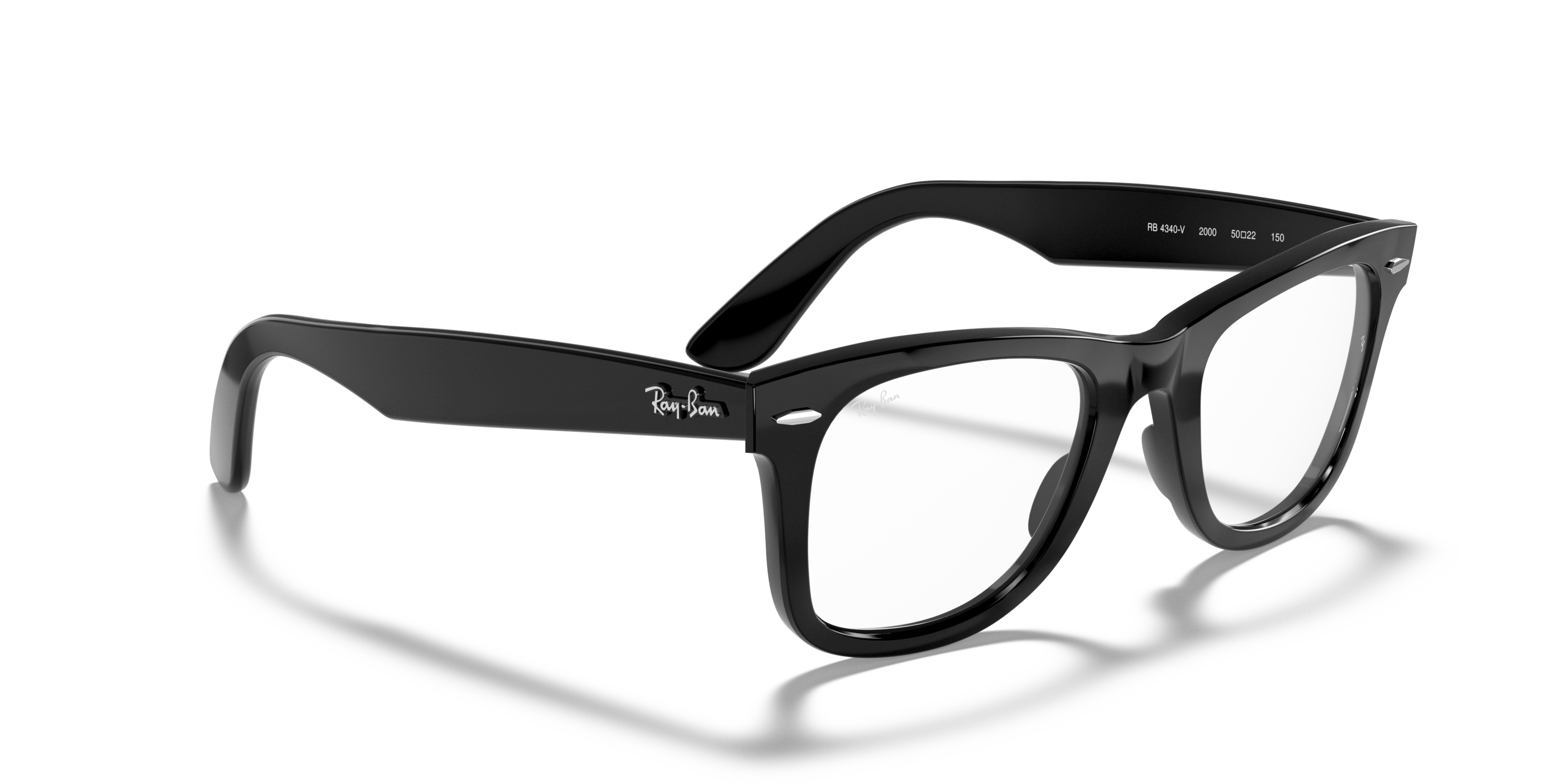 Angle_Right01 Ray-Ban Wayfarer RX 4340 Glasses Transparent / Black