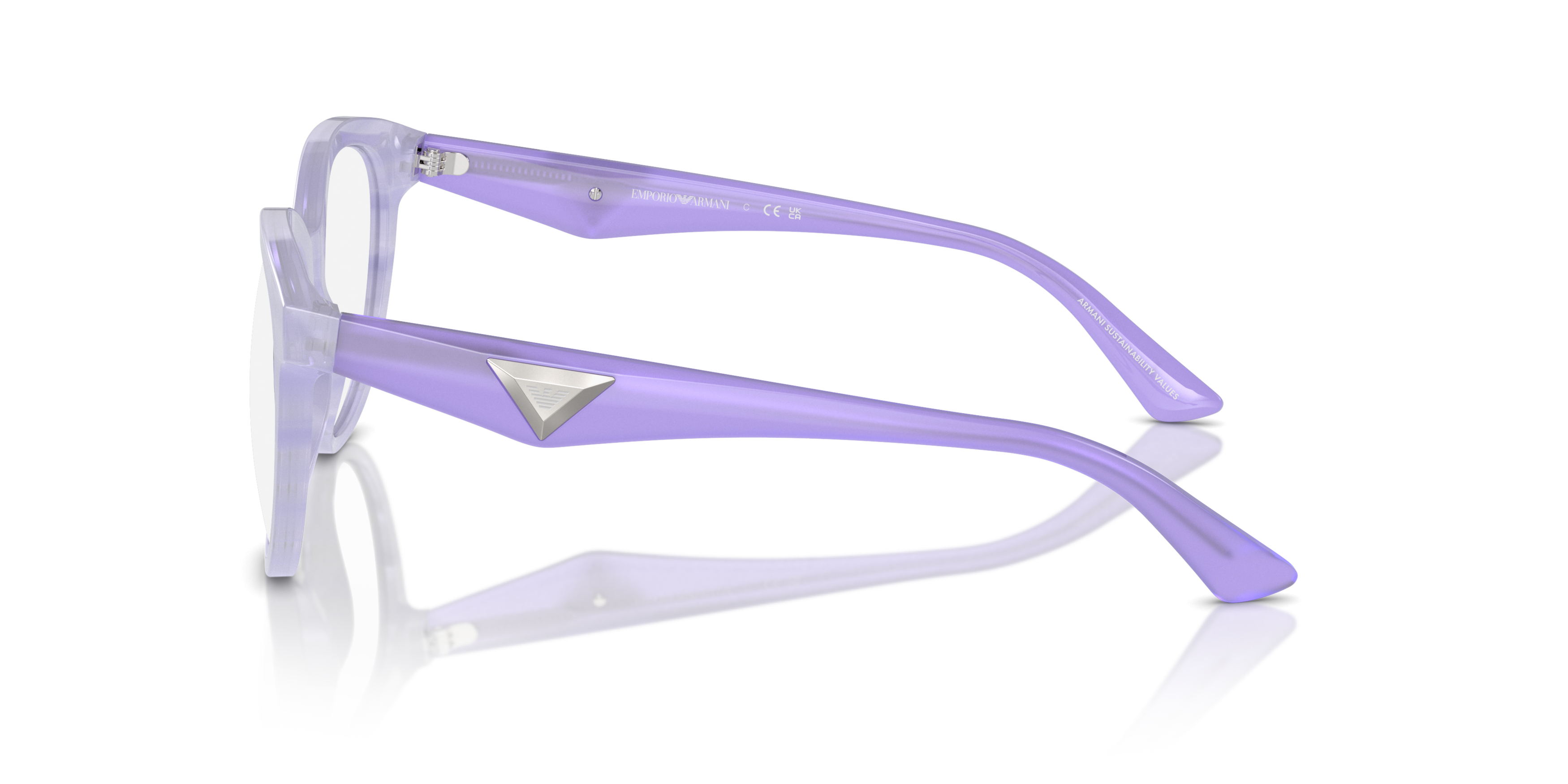 Angle_Left02 Emporio Armani EA 3236 Glasses Transparent / Purple
