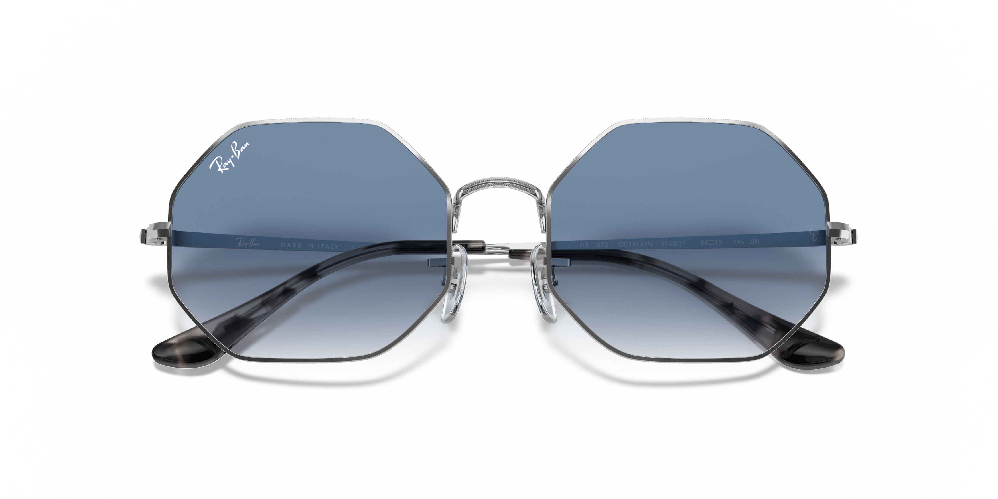 Folded Ray-Ban Octagon 1972 RB1972 91493F Blauw / Zilver
