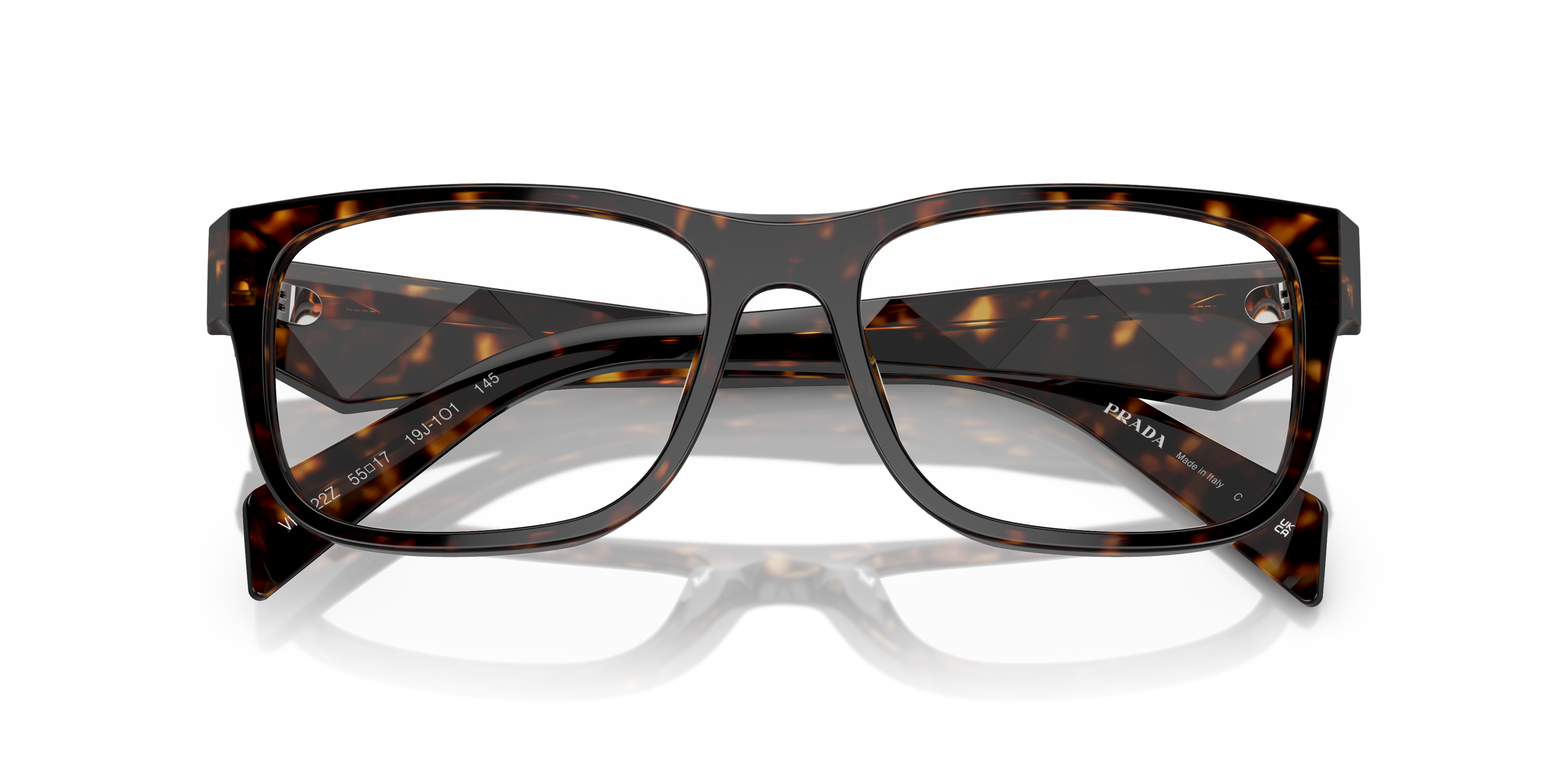 Folded Prada PR 22ZV Glasses Transparent / Black