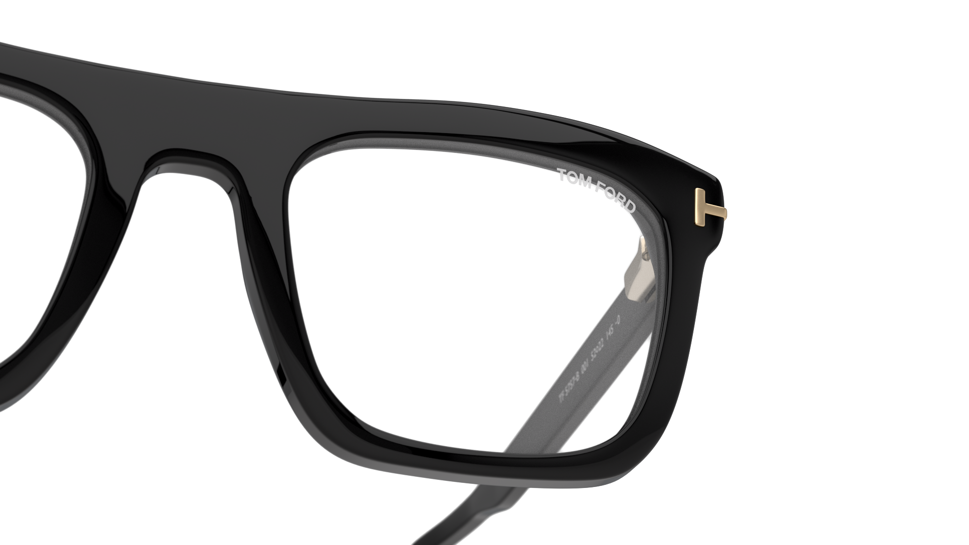 Detail01 Tom Ford FT 5757-B (001) Glasses Transparent / Black