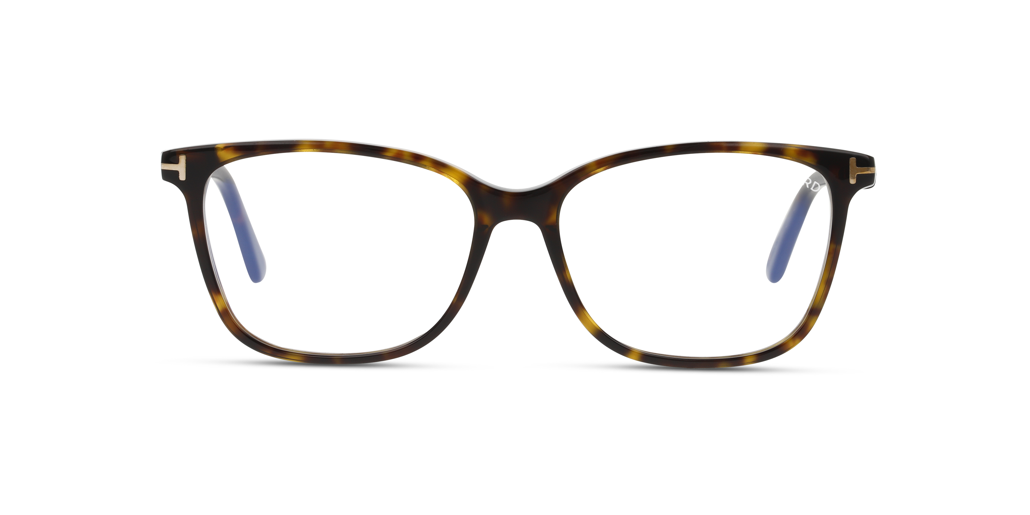 Front Tom Ford FT5842-B (052) Glasses Transparent / Havana