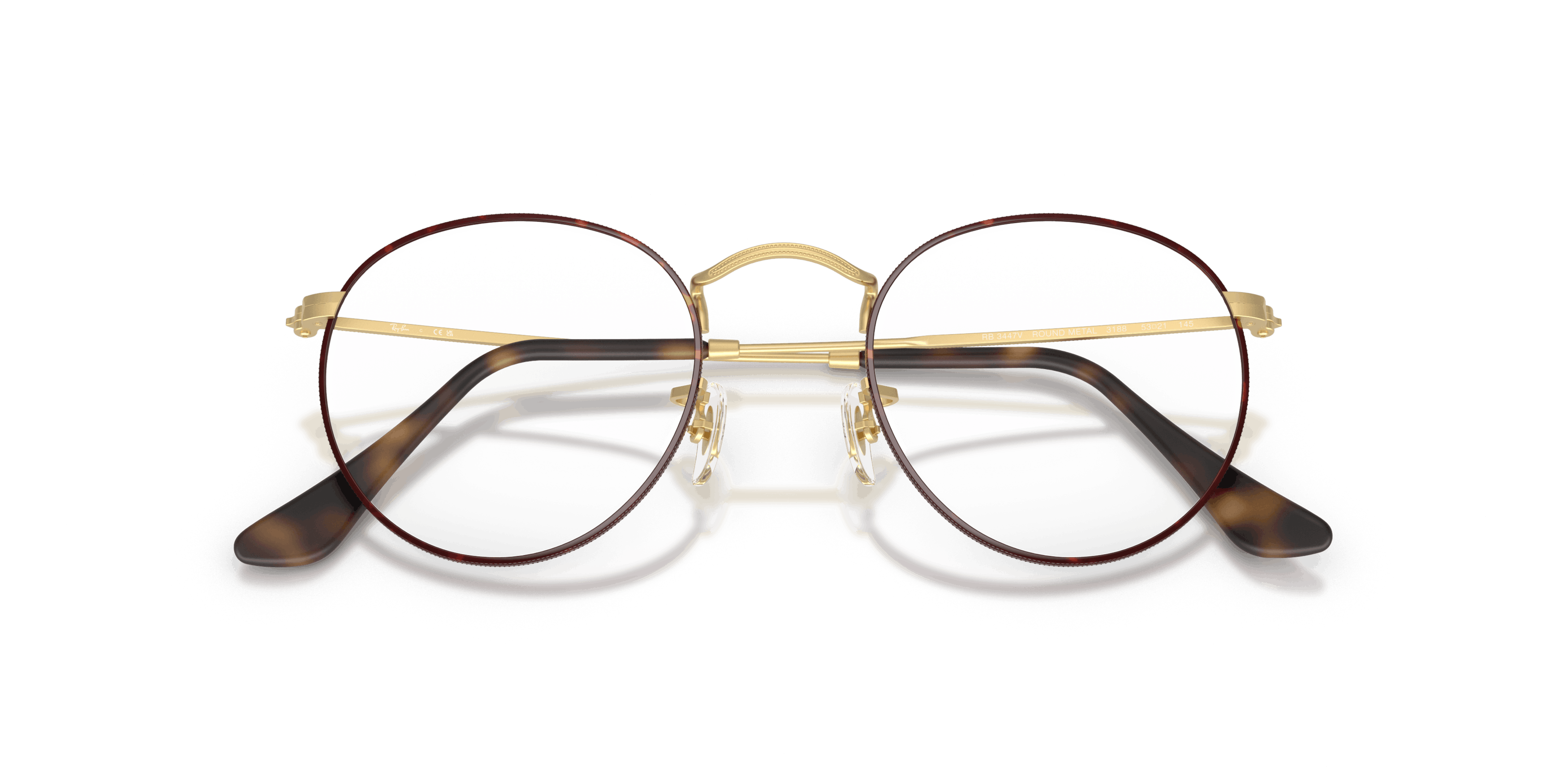 Folded, Ray-Ban Round Metal RX 3447V Glasses