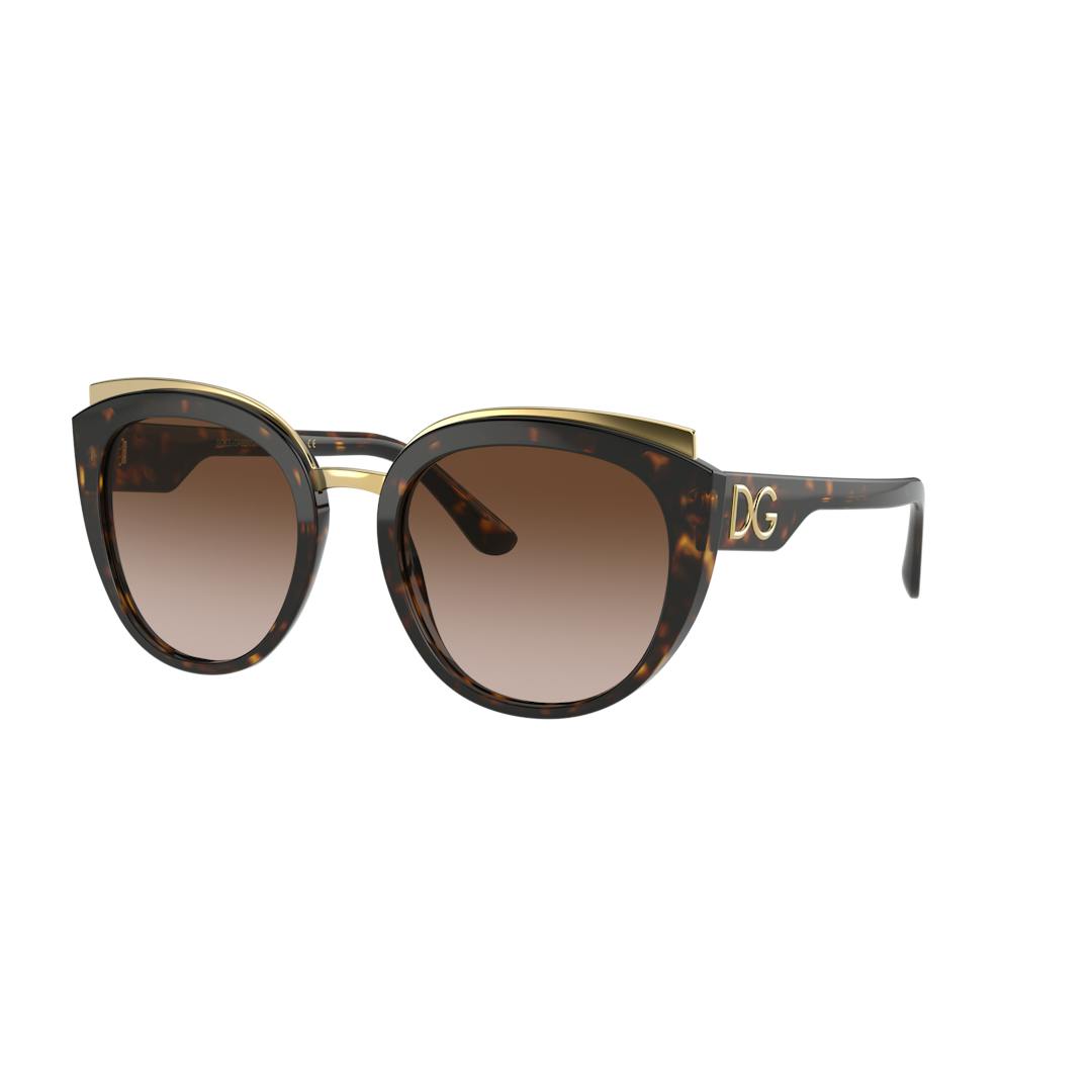 Dolce & Gabbana DG4383 Lunettes de Soleil Femme - Cateye Marron