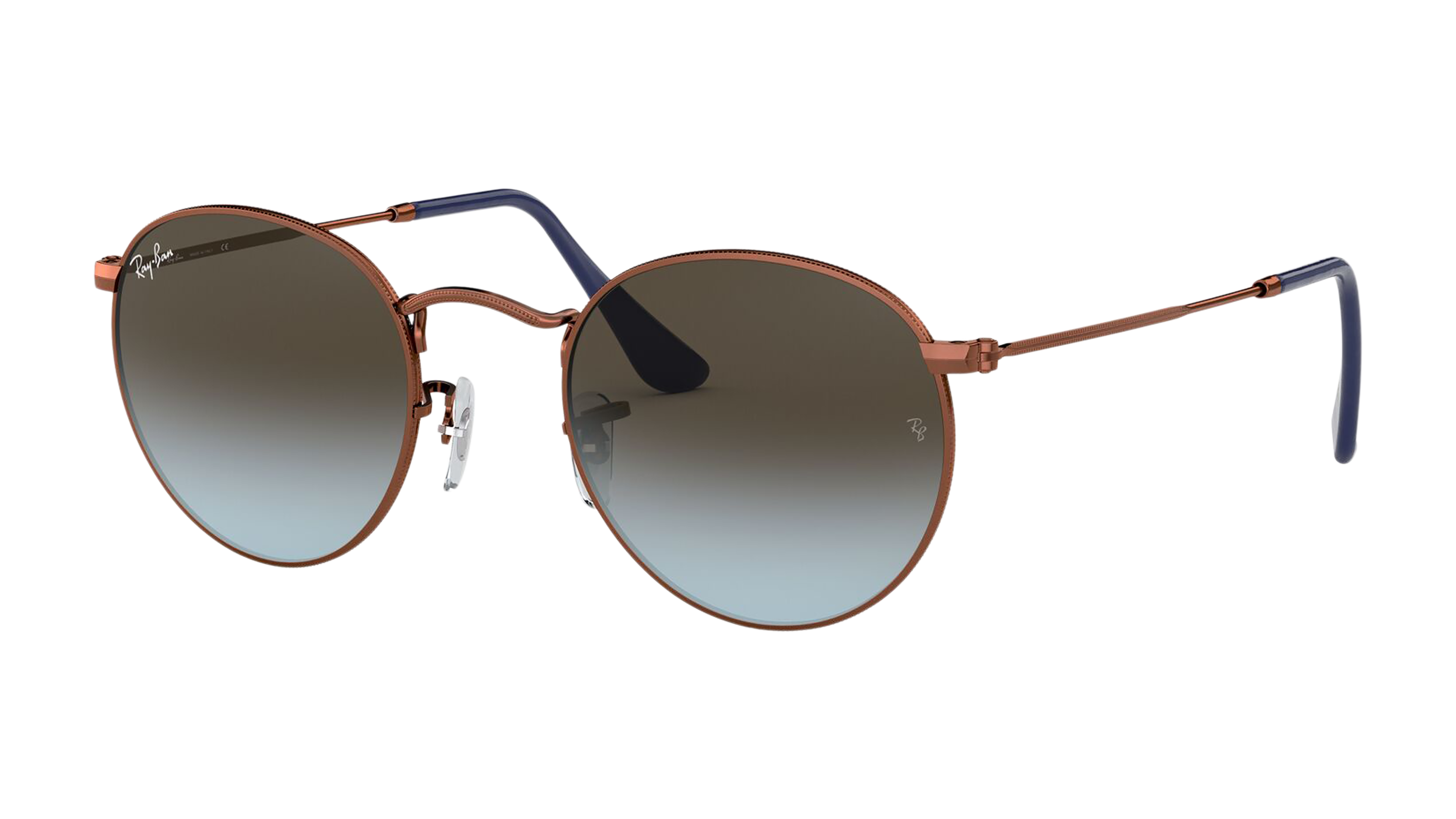 Angle_Left01 Ray-Ban Round Metal RB3447 001 Groen / Goud