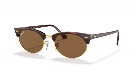 Ray-Ban Clubmaster Oval RB3946 130457 Grijs / Bruin