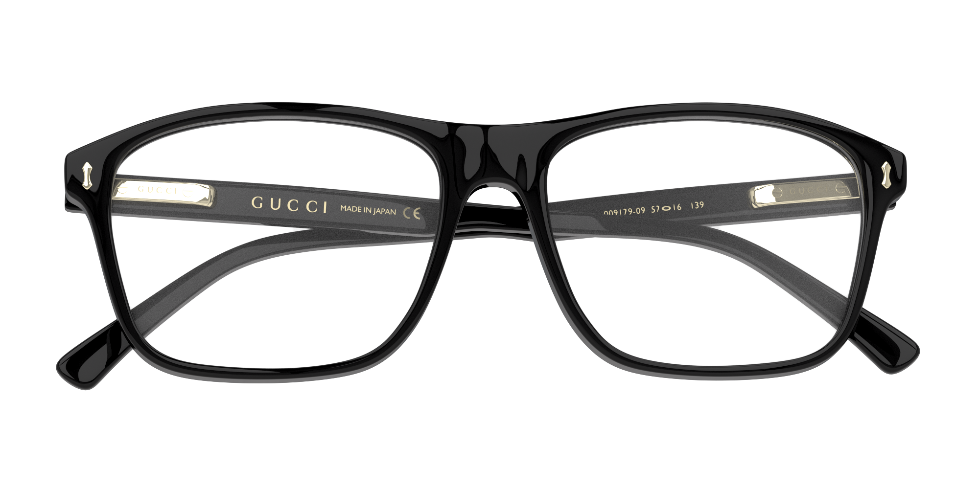 Folded Gucci GG1045O 5816 Glasögonbåge Svart