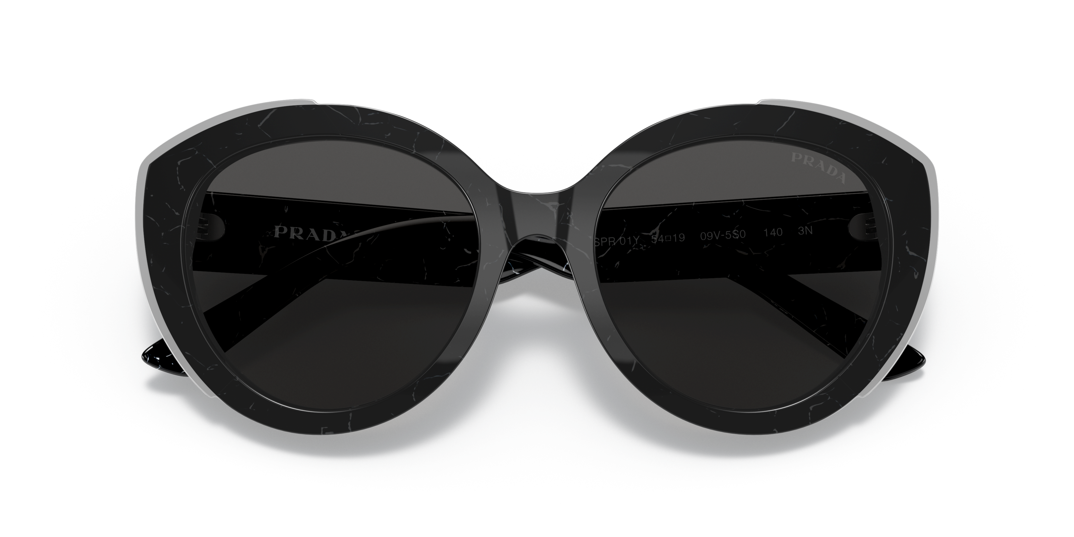 Folded Prada PR 01YS Sunglasses Grey / Black