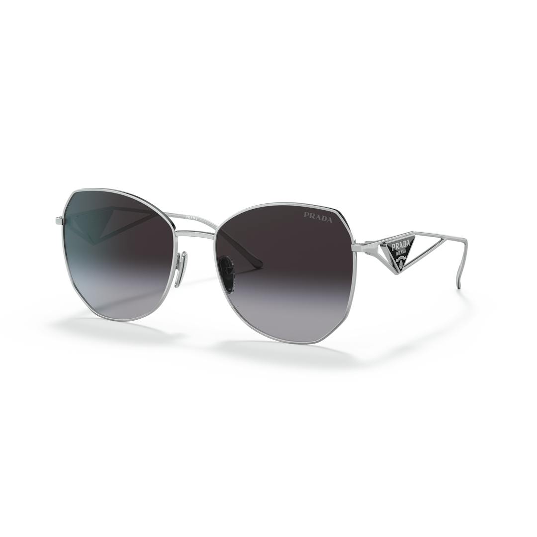 Prada PR 57YS Lunettes de Soleil Femme - Hexagonale Argent