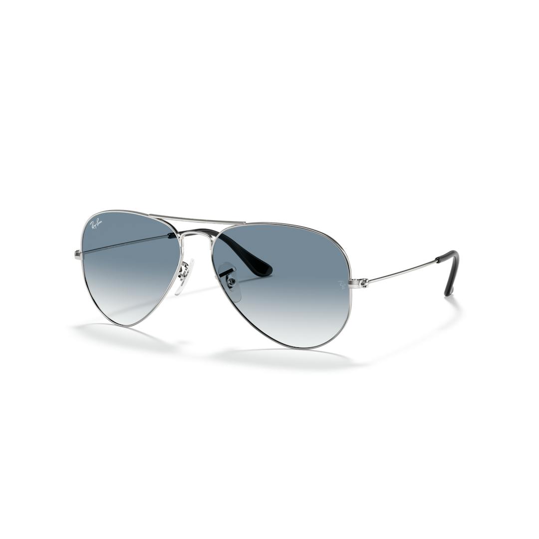 Ray-Ban Aviator RB3025 Lunettes de Soleil Homme - Pilote Argent - Possibilité de verres correcteurs