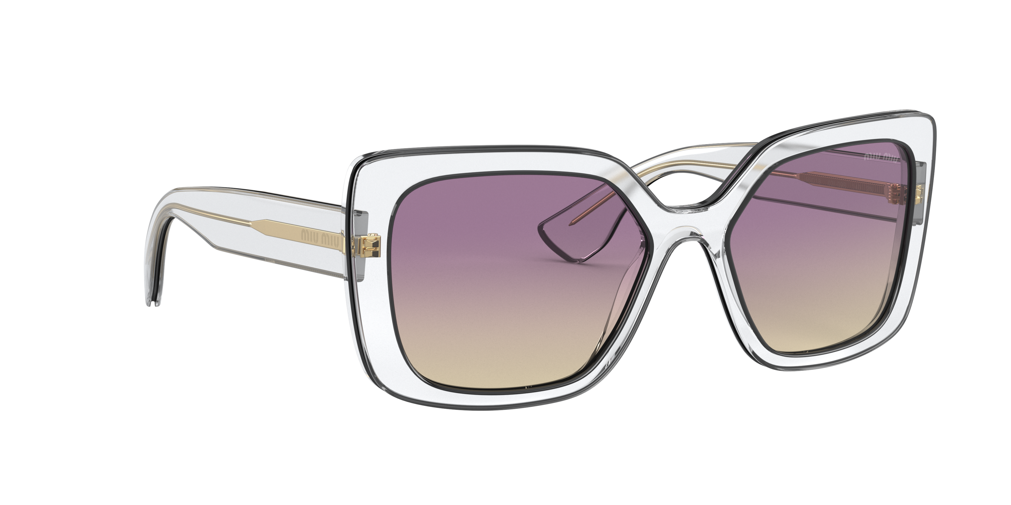 Angle_Right01 Miu Miu MU 09VS Sunglasses Violet / Transparent, Clear