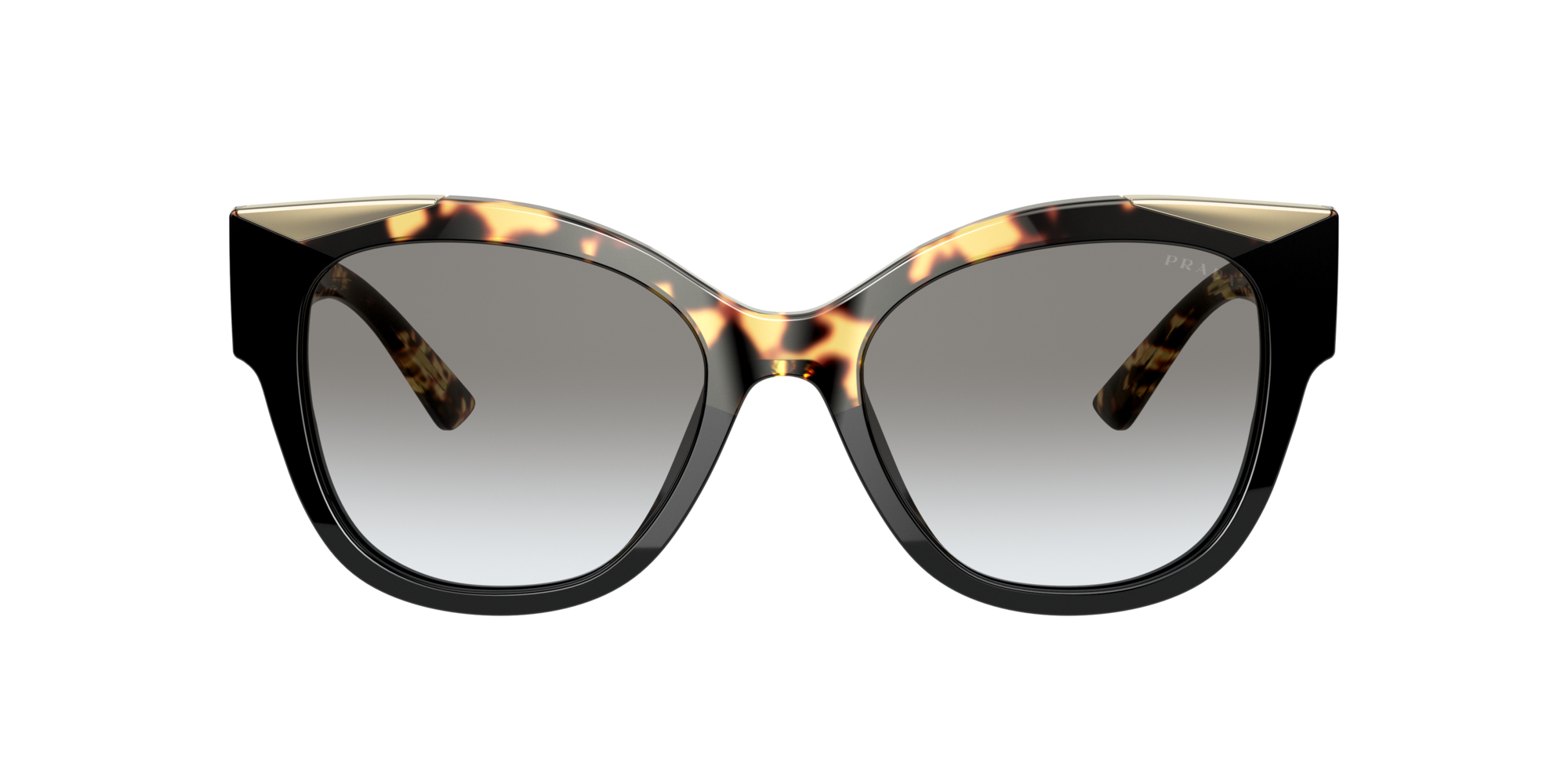 Front Prada PR 02WS (01M0A7) Sunglasses Grey / Black