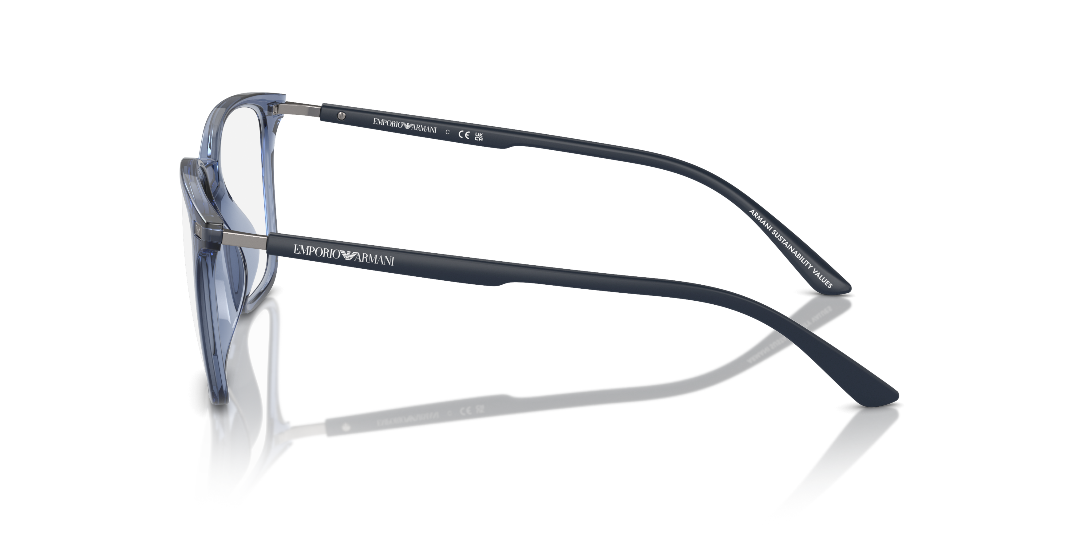 Angle_Left02 Emporio Armani EA 3242U Glasses Transparent / Blue