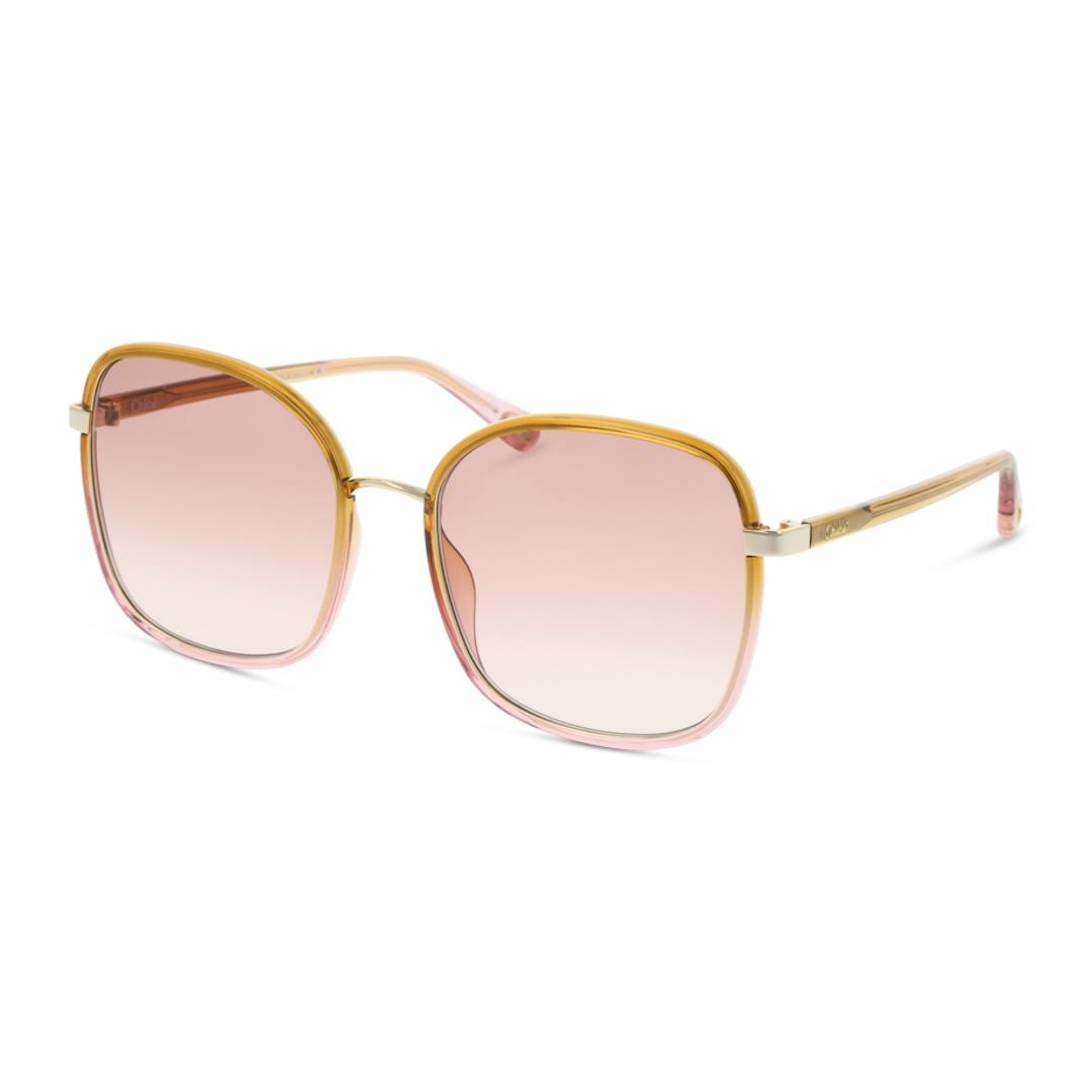 Chloe CH0031S Lunettes de Soleil Femme - Carrée Doré Orange - Possibilité de verres correcteurs - Ad