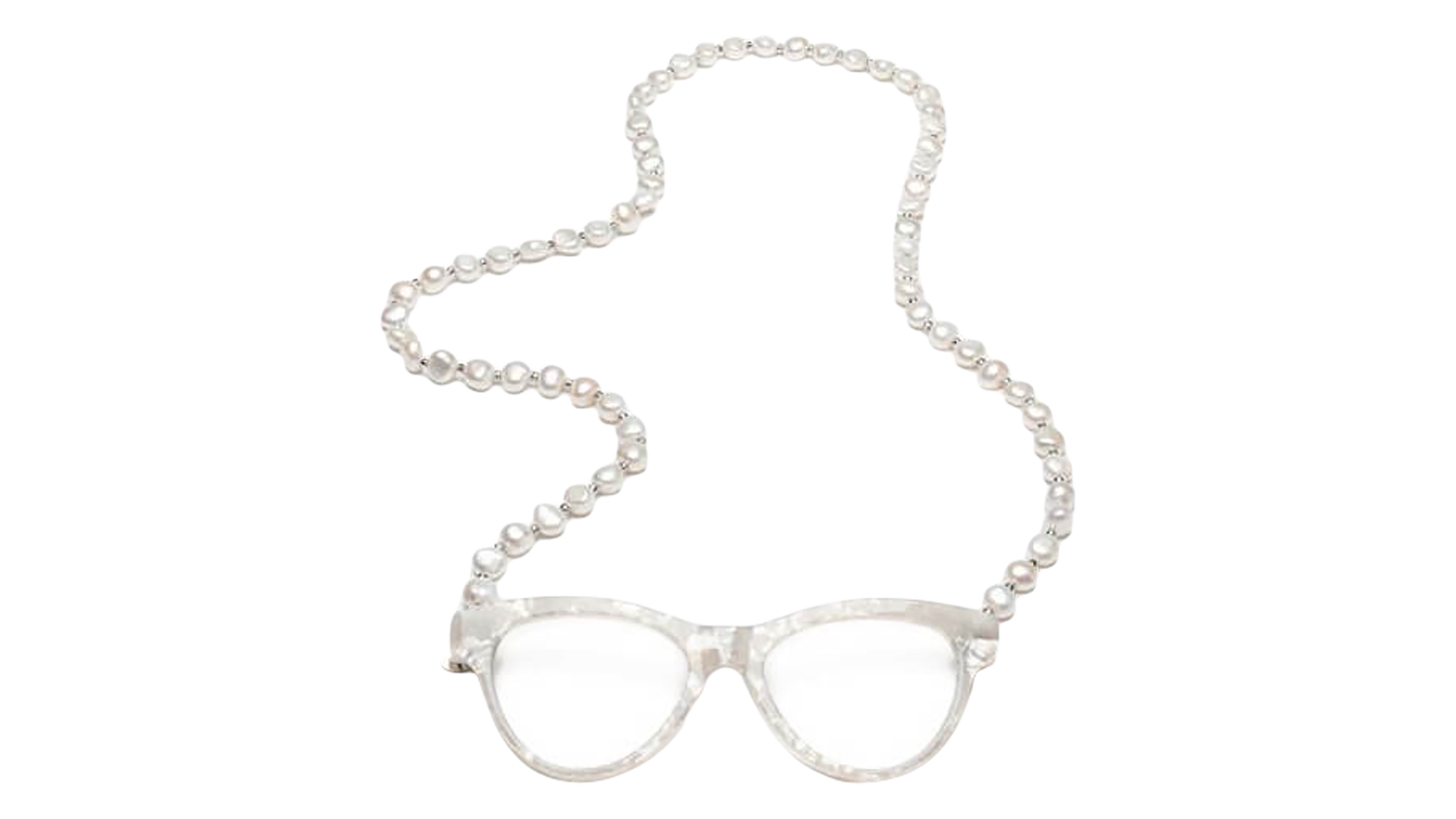Front CotiVision Elements Pearls - Classic White (+1.00) Necklace Reading Glasses White +1.00