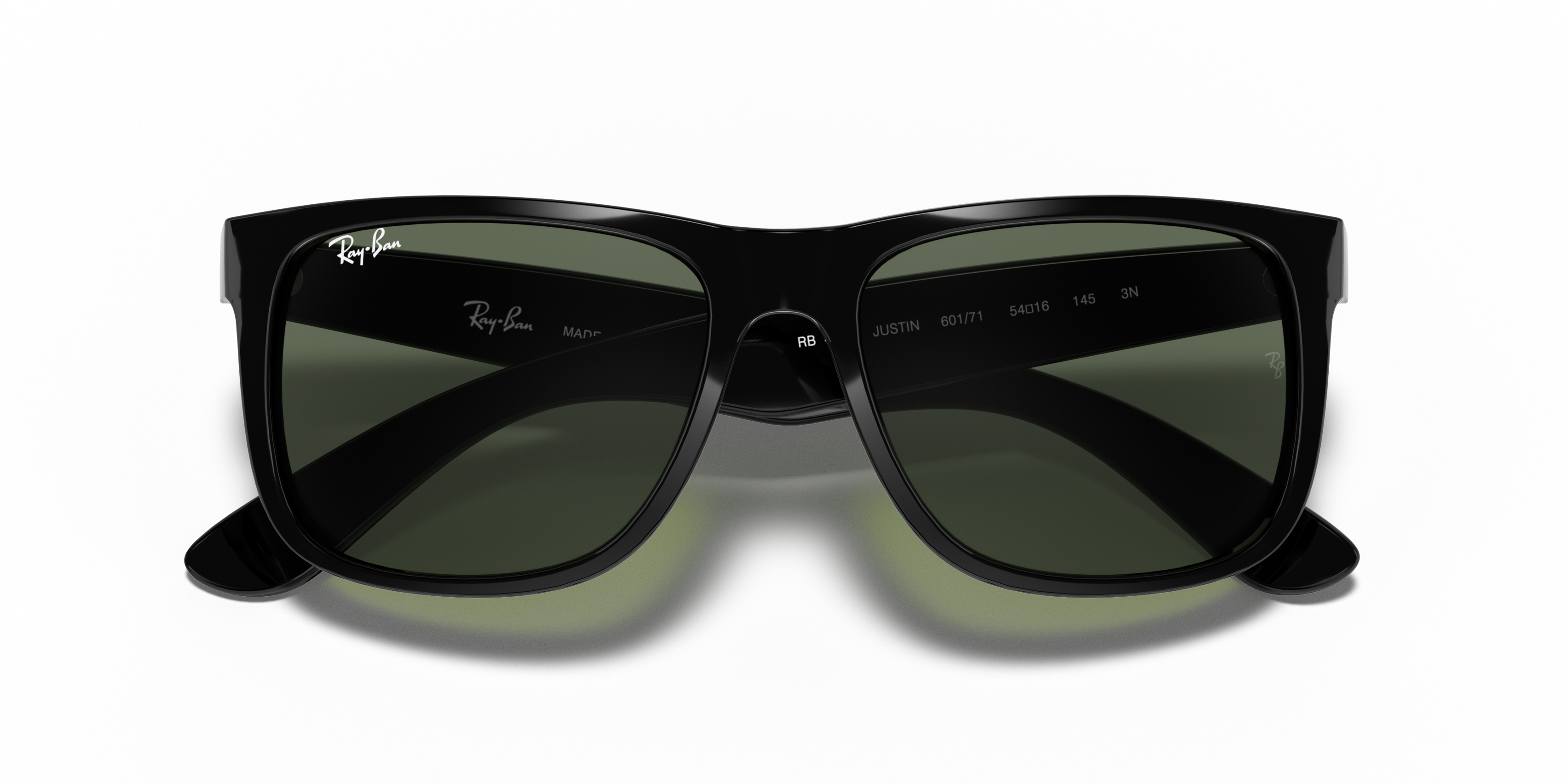 Folded Ray-Ban Justin RB 4165 Sunglasses Green / Black