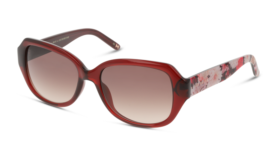 Angle_Left01 Ted Baker Mae TB 1606 Sunglasses Brown / Transparent, Red