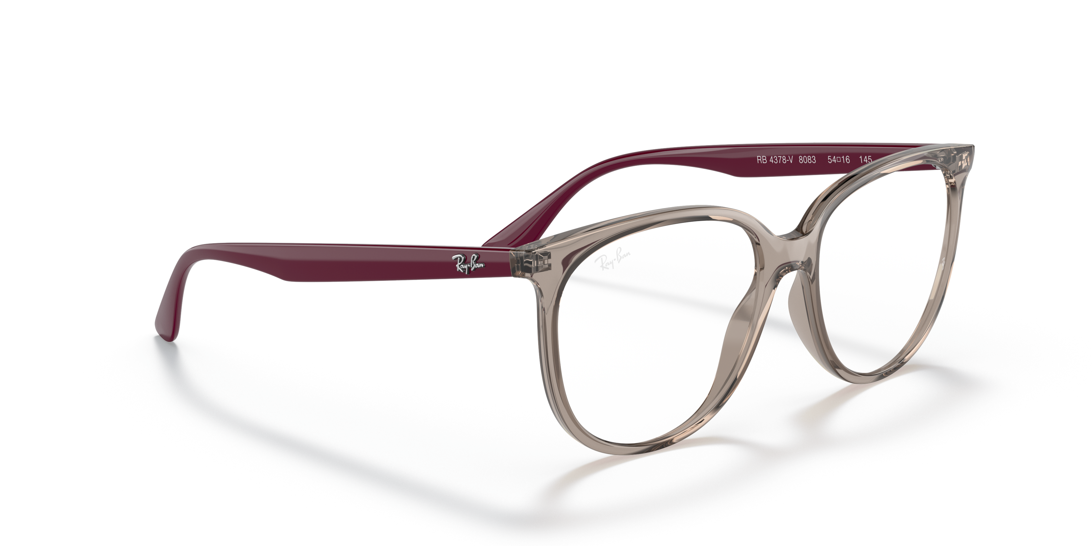 Angle_Right01 Ray-Ban RX 4378V (8083) Glasses Transparent / Grey