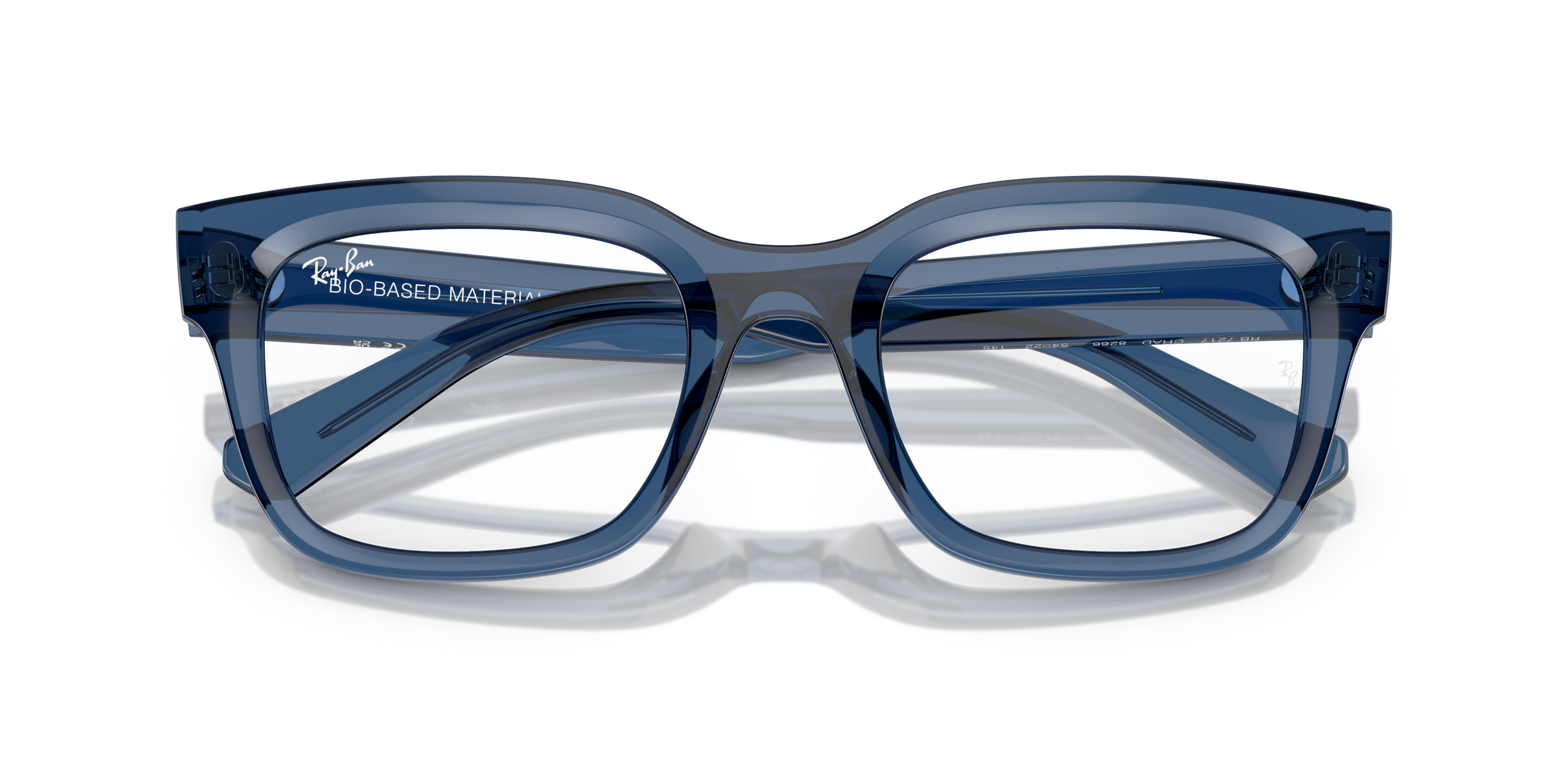 Folded Ray-Ban RX 7217 Glasses Transparent / Transparent, Blue