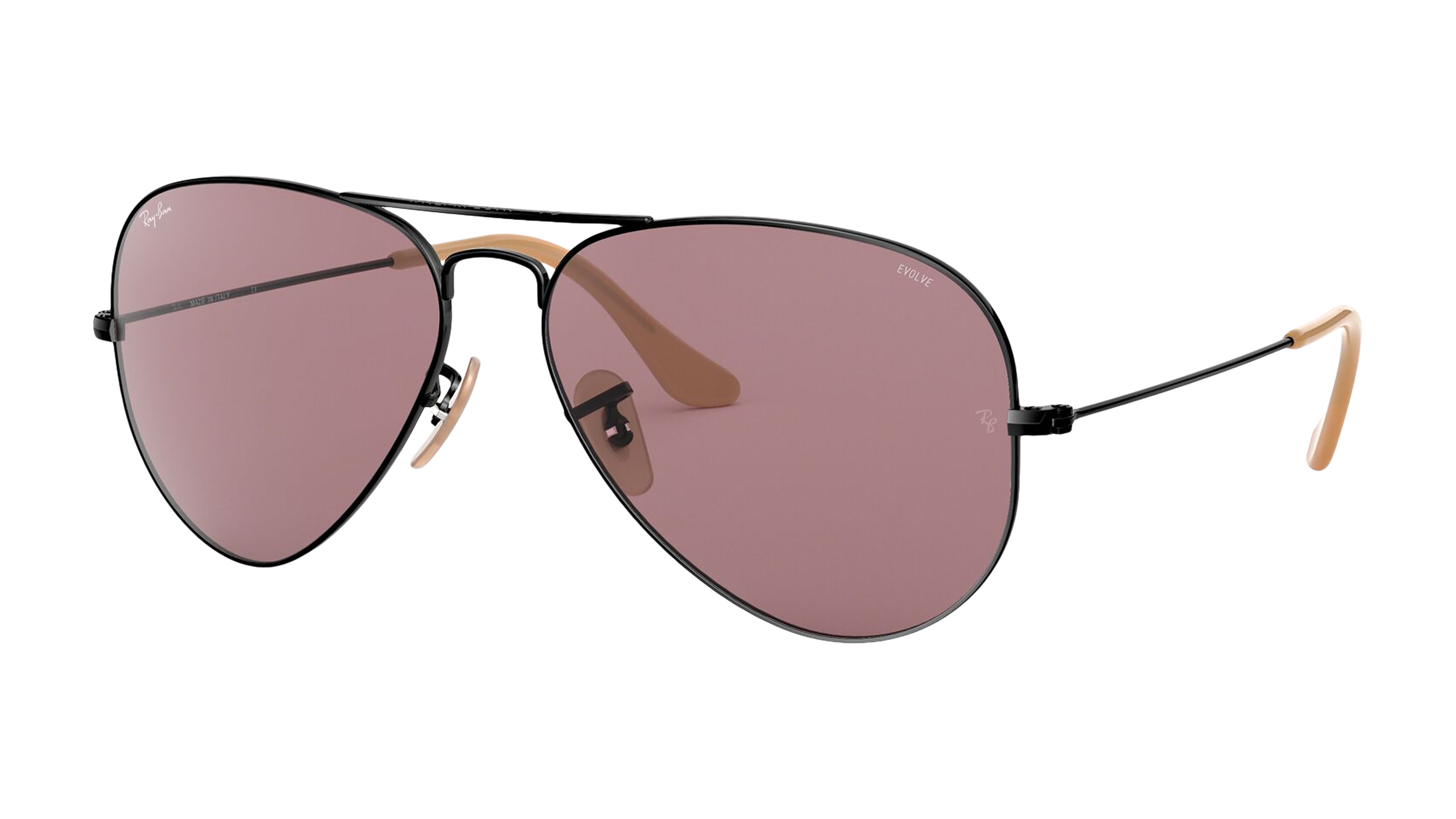 Angle_Left01 Ray-Ban Aviator Washed Evolve RB3025 9066Z0 Paars / Zwart