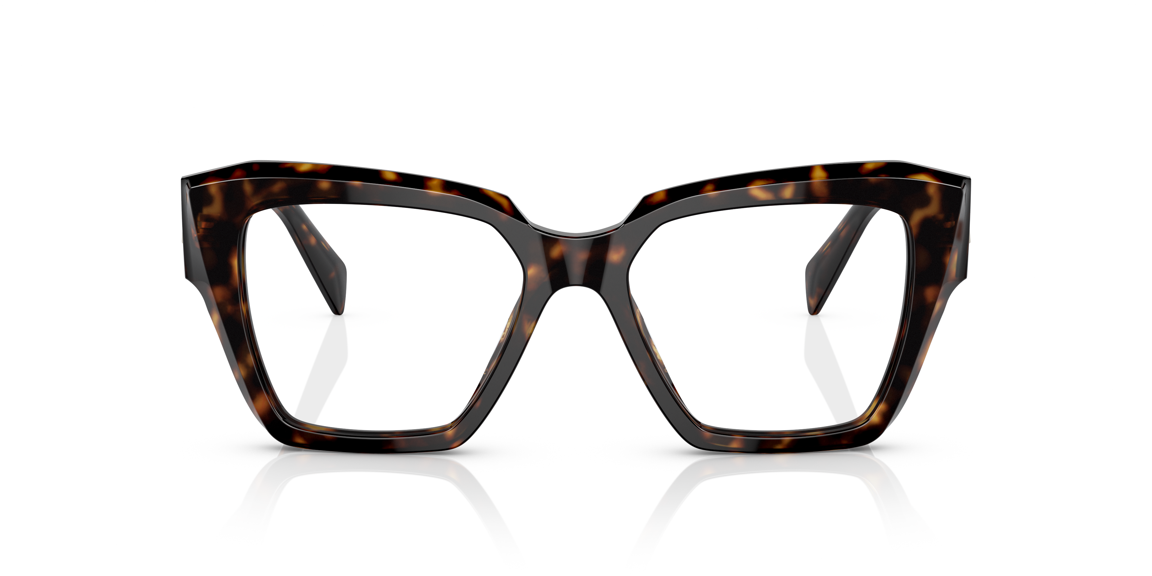 Front Prada PR 09ZV Glasses Transparent / Tortoise Shell