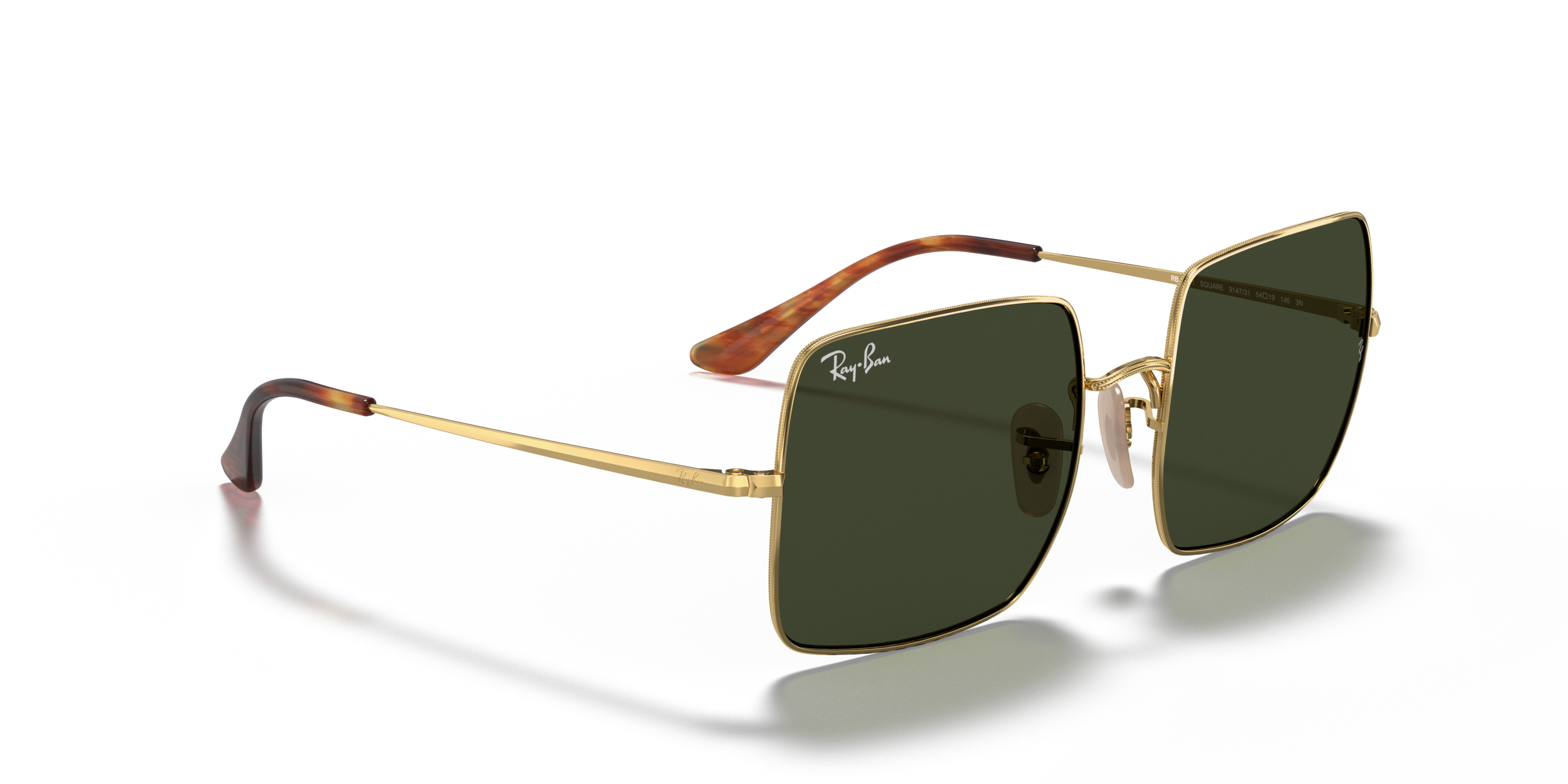 Angle_Right01 Ray-Ban Square 1971 Classic RB1971 914731 Groen / Goud