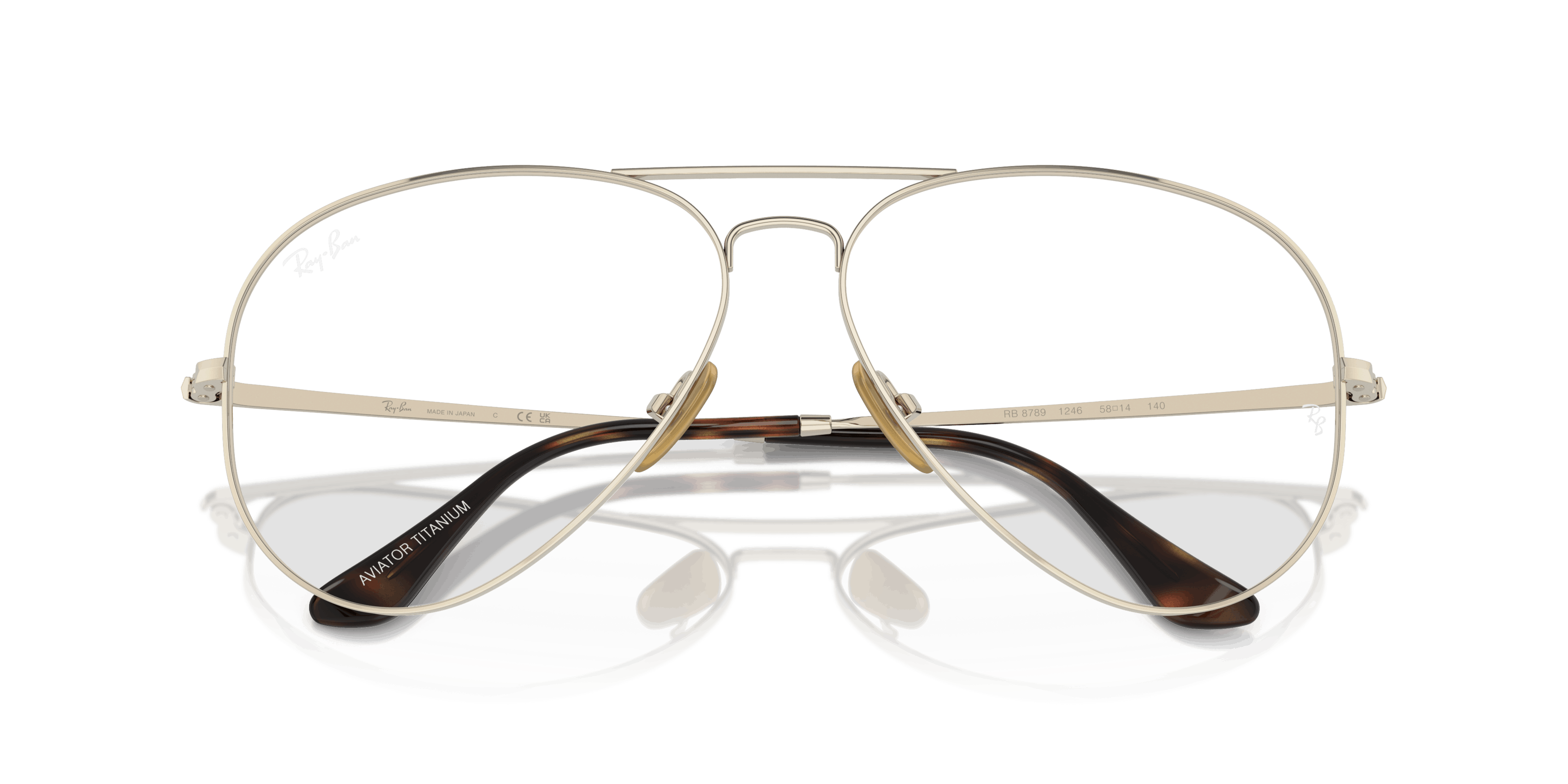 Folded, RAY-BAN Aviator Titanium Optics RX8789 1246