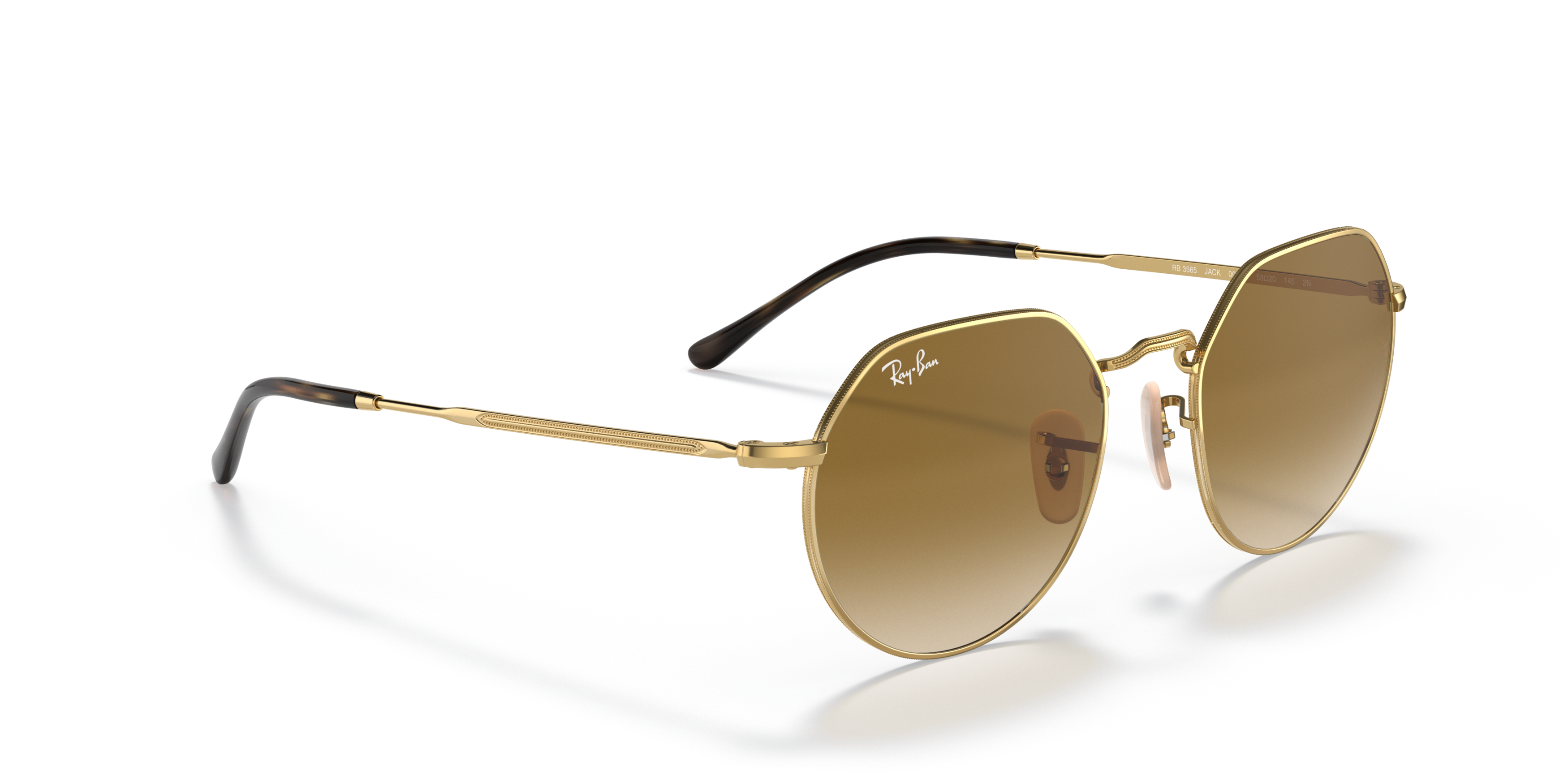 Angle_Right01 Ray-Ban RB 3565 Sunglasses Brown / Gold