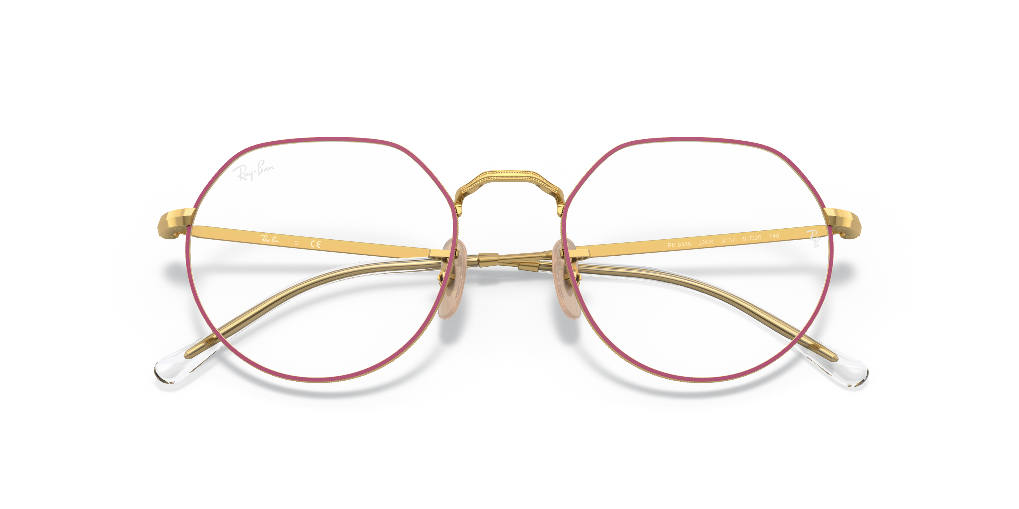 Folded Ray-Ban RX 6465 Glasses Transparent / Gold