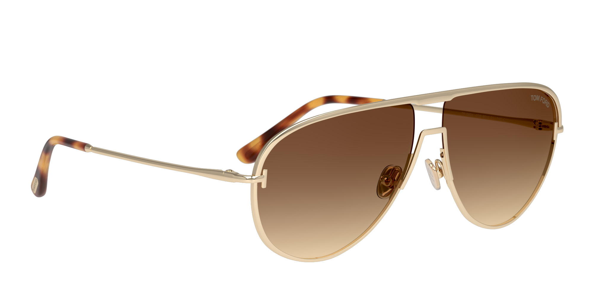 Angle_Right01 Tom Ford Theo FT0924 Sunglasses Brown / Gold