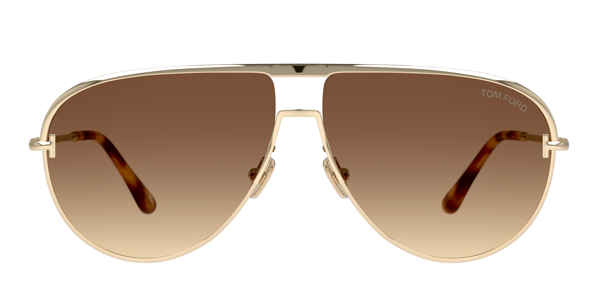 Front Tom Ford Theo FT0924 Sunglasses Brown / Gold
