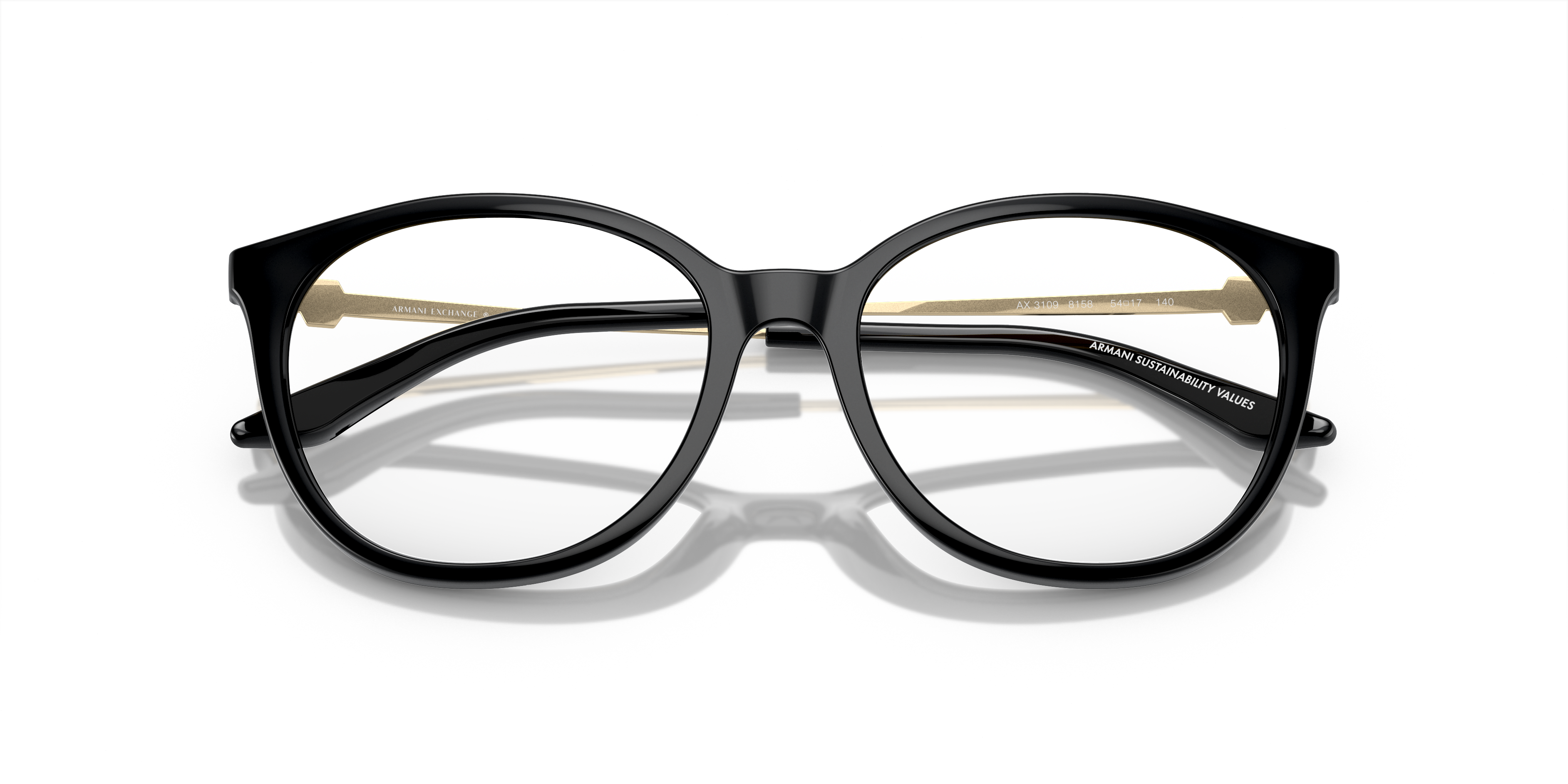 Folded Armani Exchange AX 3109 Glasses Transparent / Black