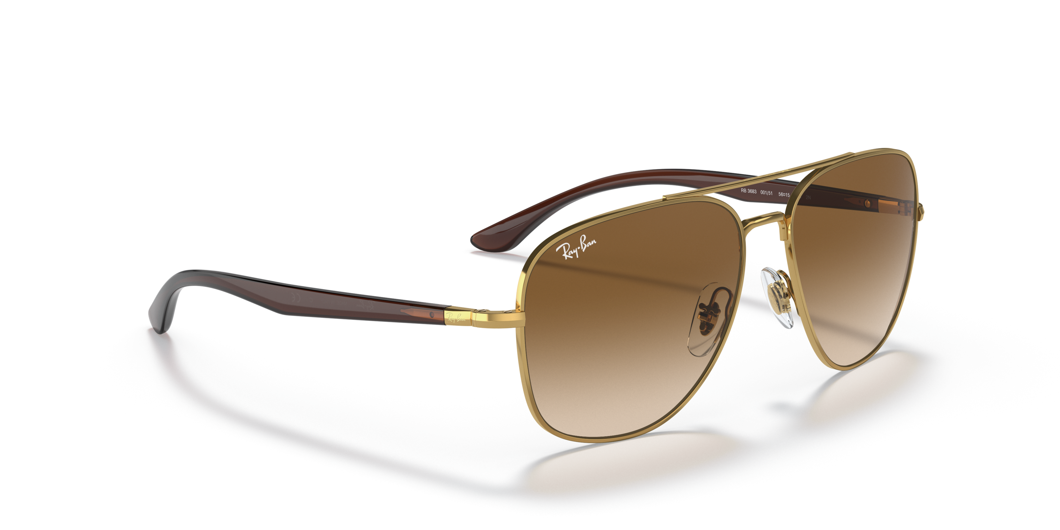 Angle_Right01 Ray-Ban RB3683 001/51 Bruin / Goud