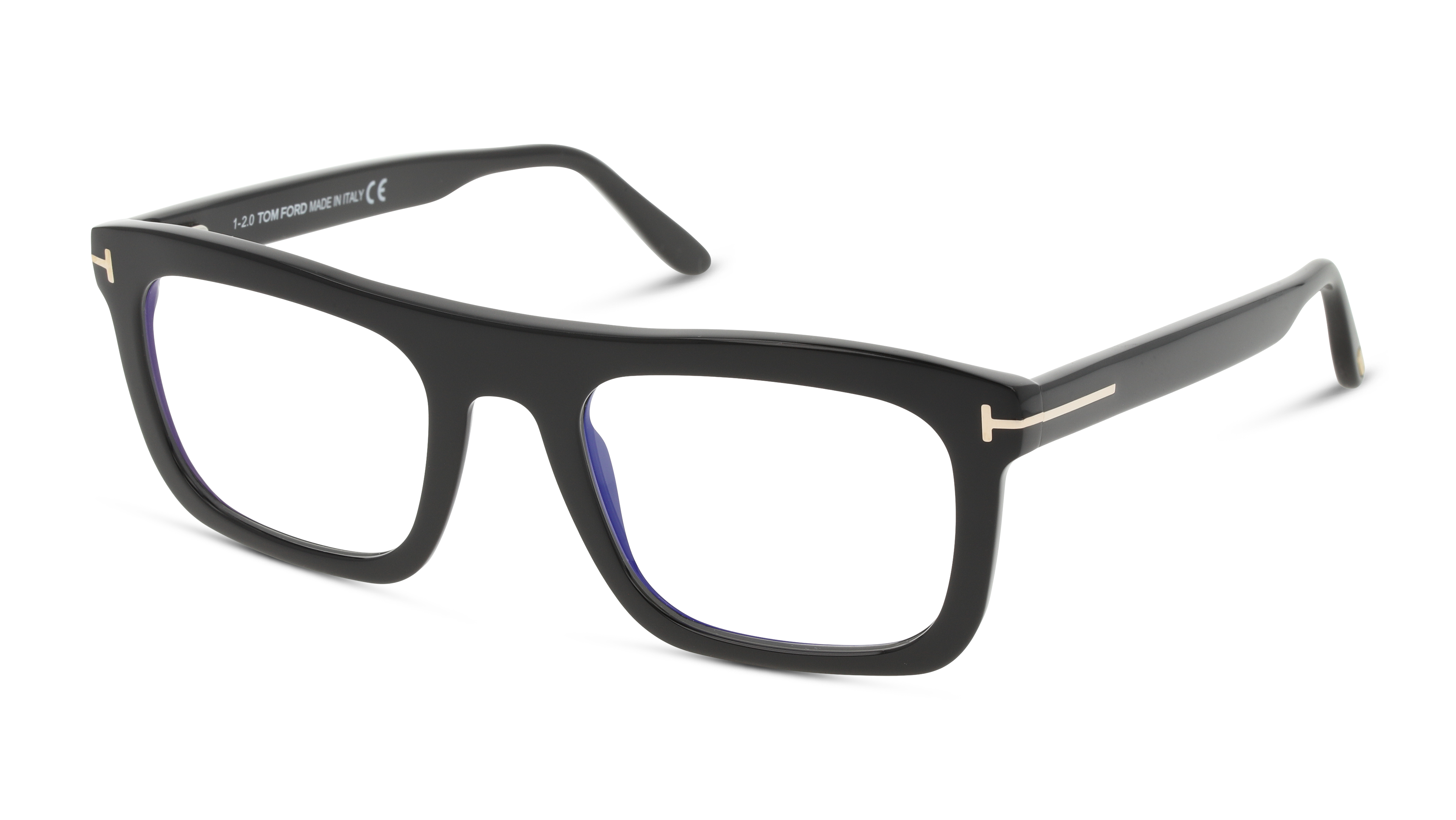 Angle_Left01 Tom Ford FT 5757-B (001) Glasses Transparent / Black