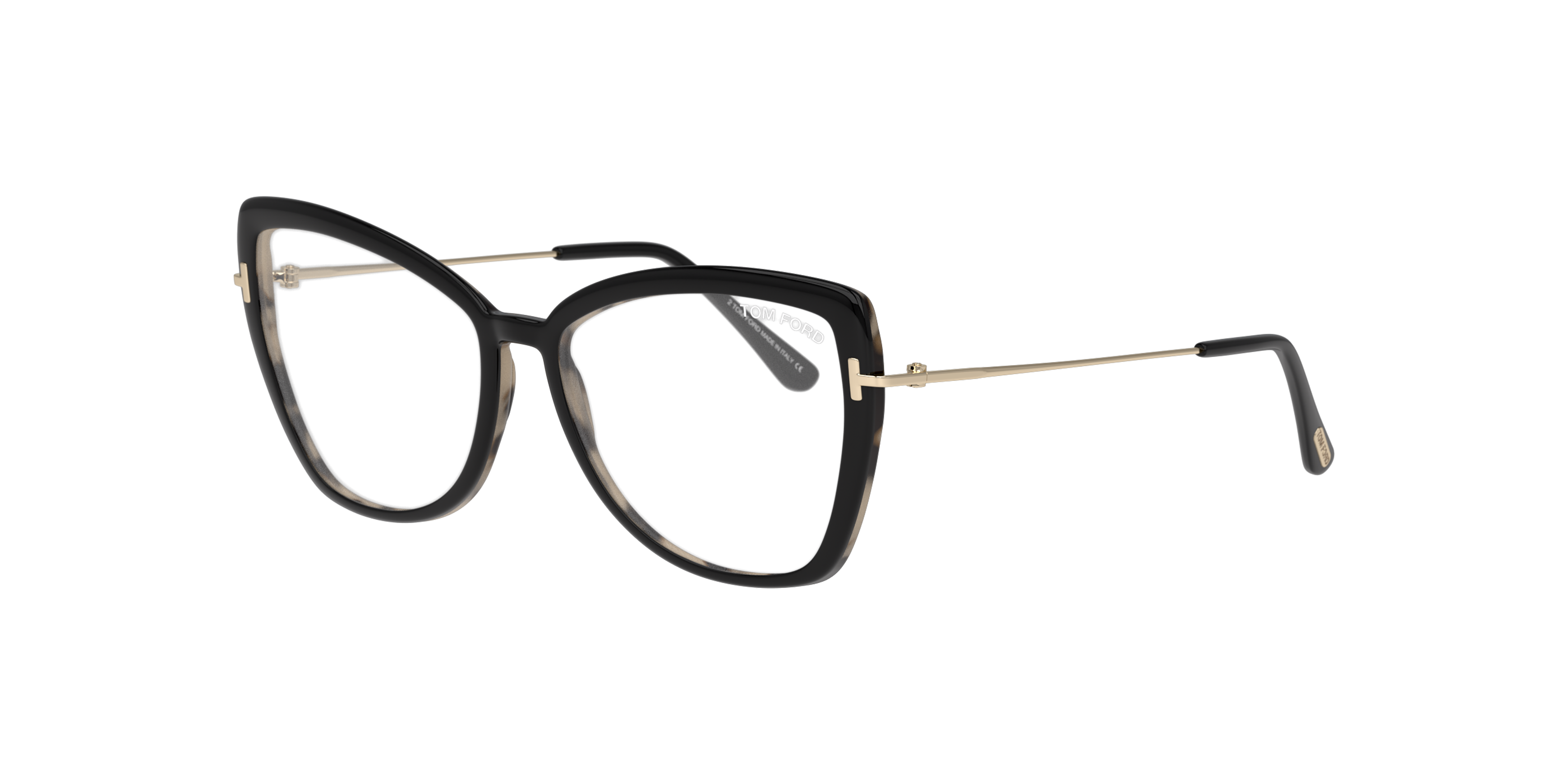 Angle_Left01 Tom Ford FT5882-B Glasses Transparent / Black