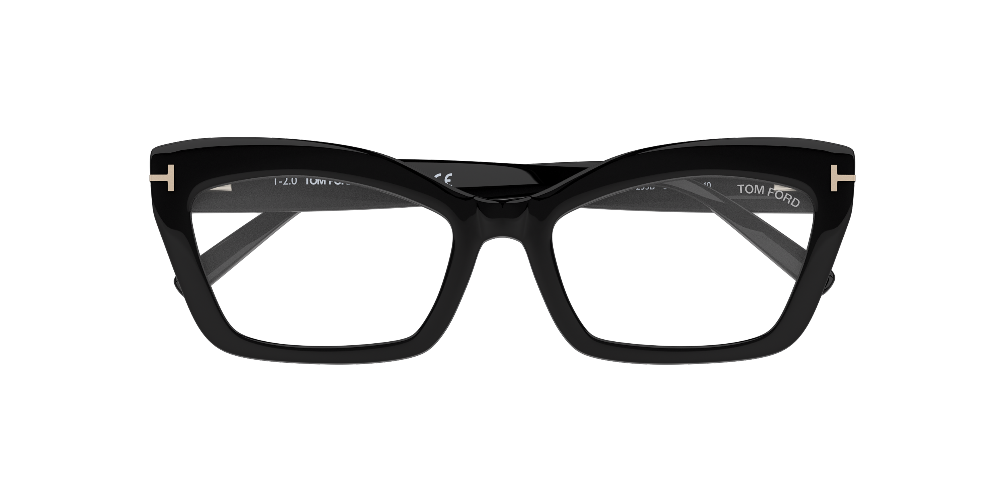 Folded Tom Ford FT 5766-B (001) Glasses Transparent / Black