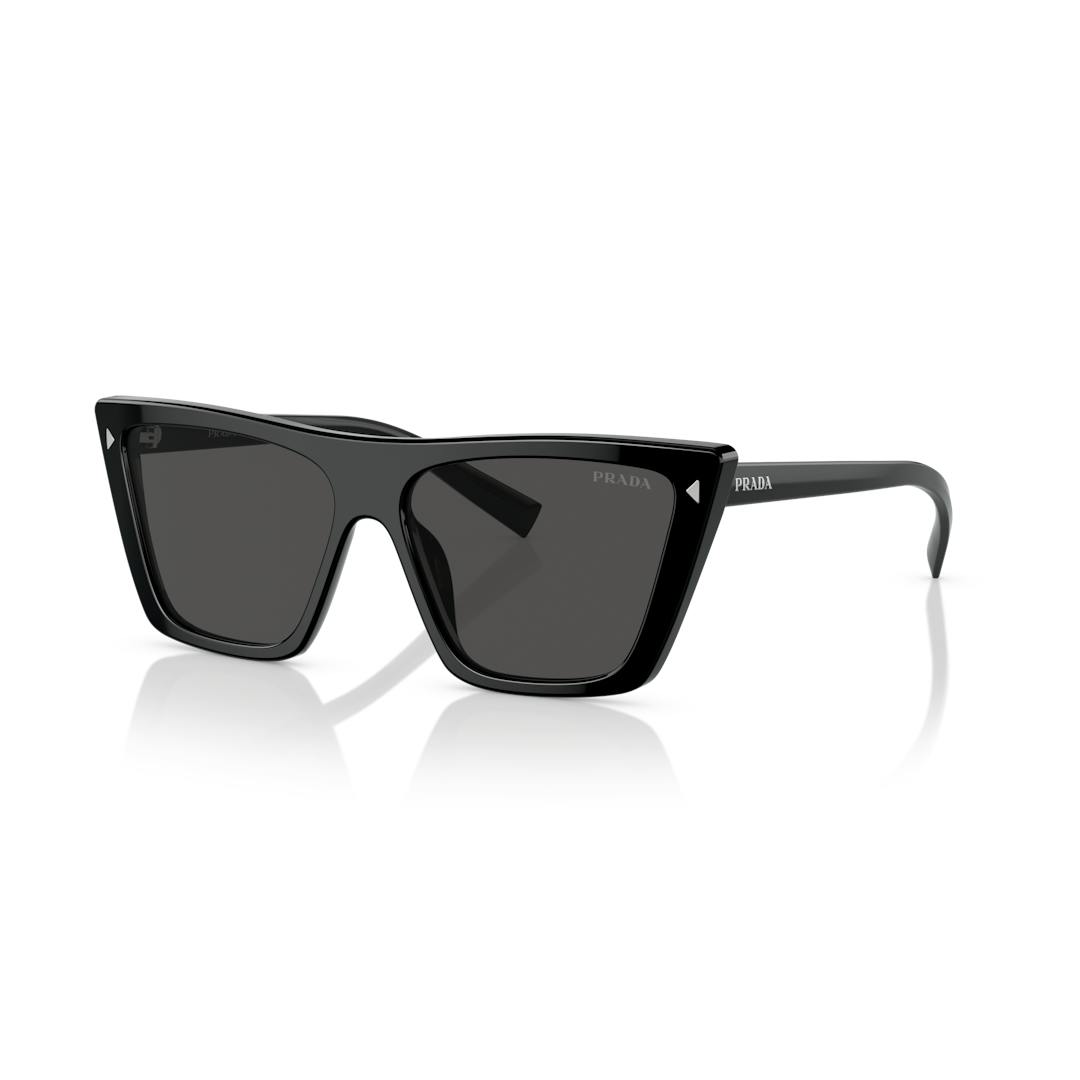 Prada PR 21ZS Lunettes de Soleil Femme - Cateye Noir - Possibilité de verres correcteurs - Adaptable