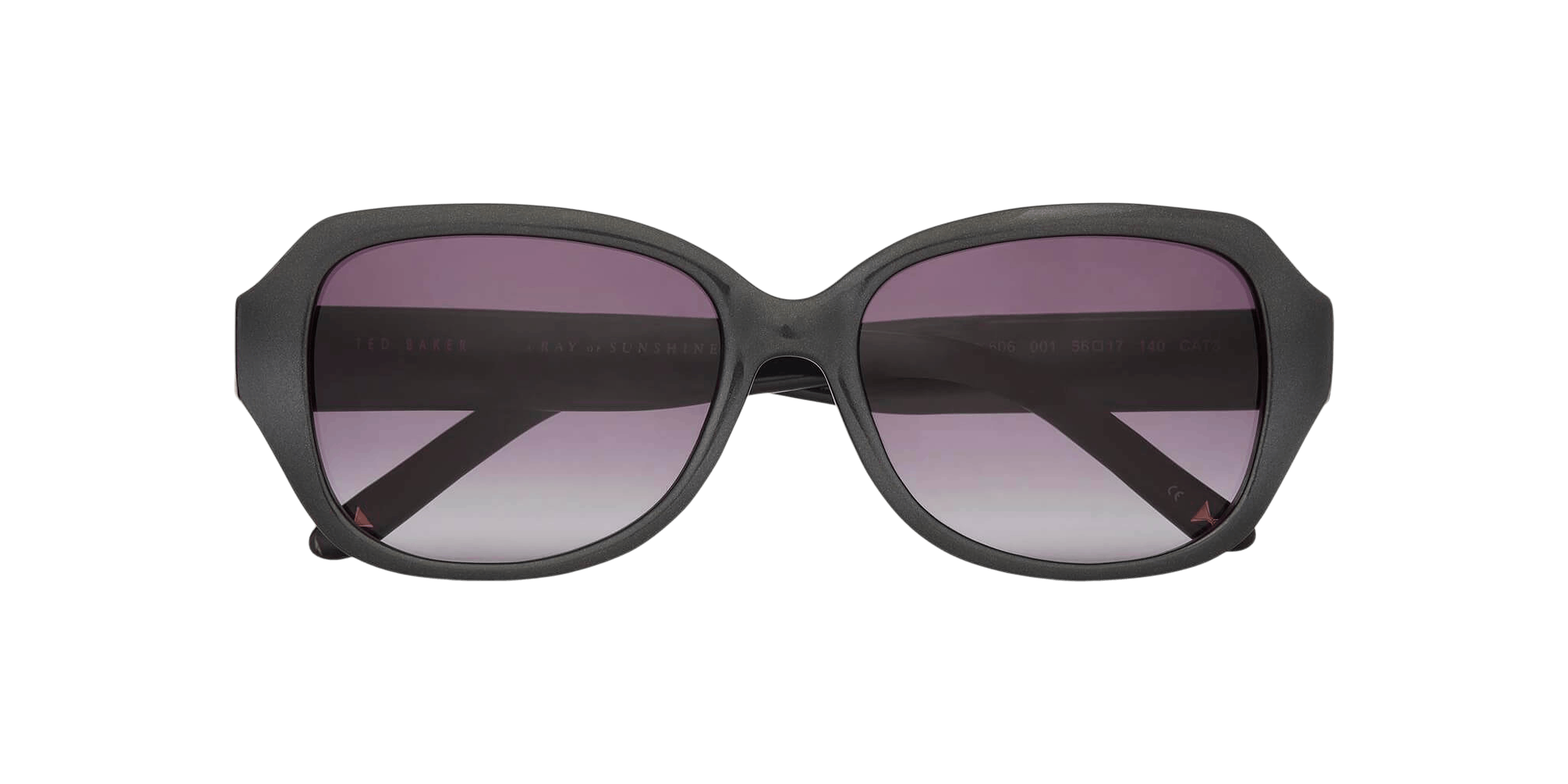 Front Ted Baker Mae TB 1606 (001) Sunglasses Grey / Black
