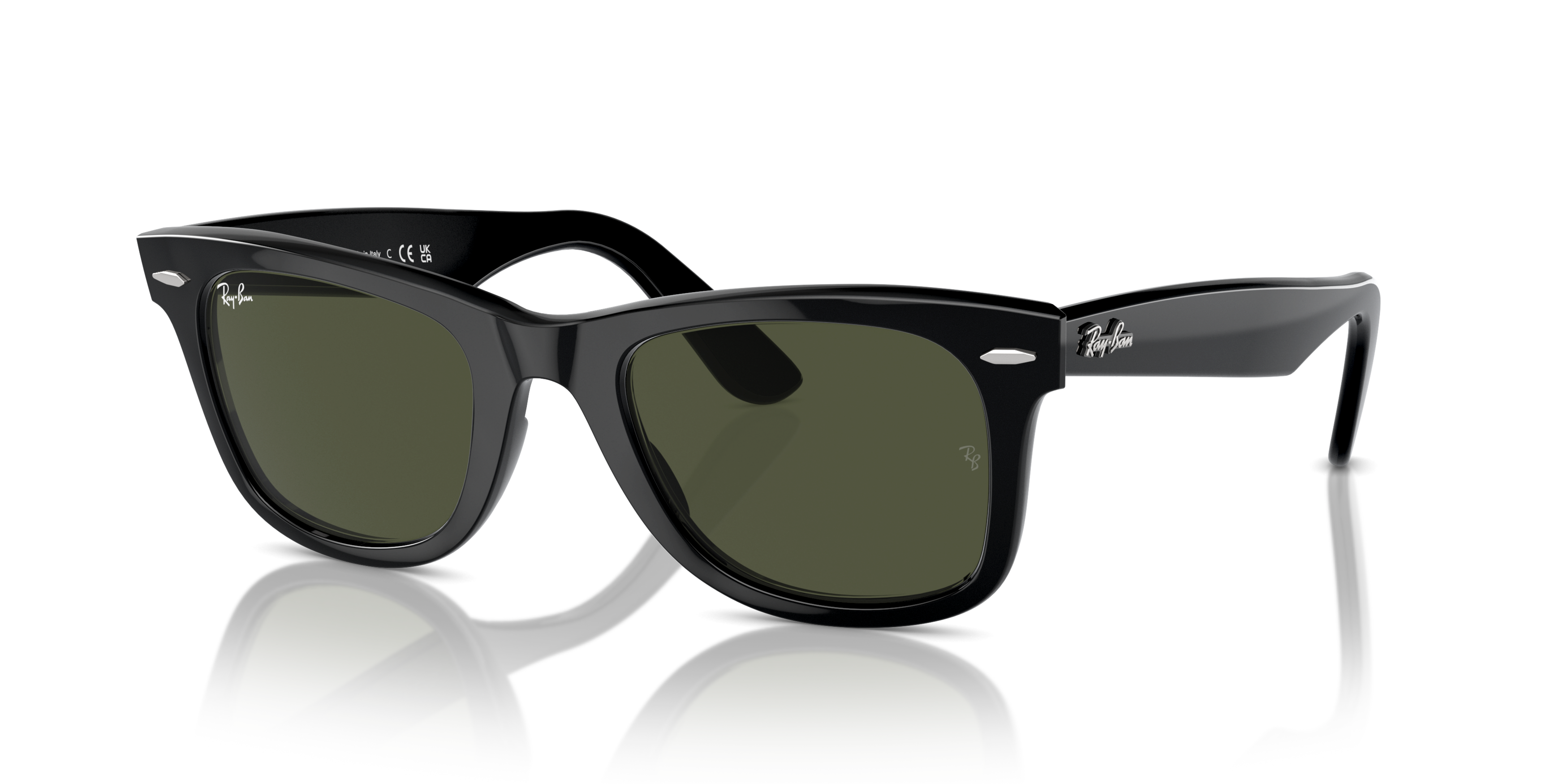 Angle_Left01 Ray-Ban Wayfarer RB 2140 Sunglasses Green / Black