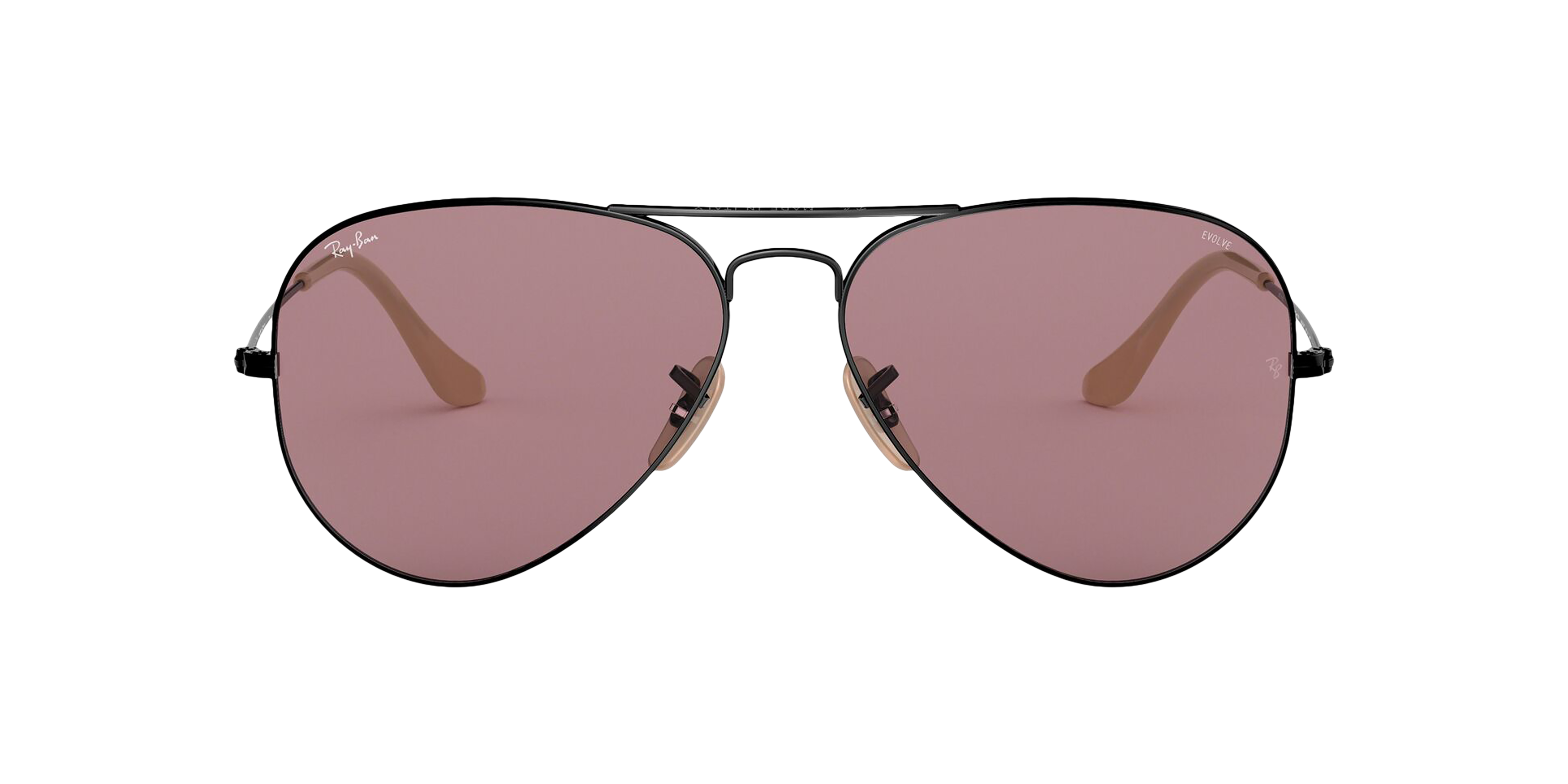 Front Ray-Ban Aviator Washed Evolve RB3025 9066Z0 Paars / Zwart