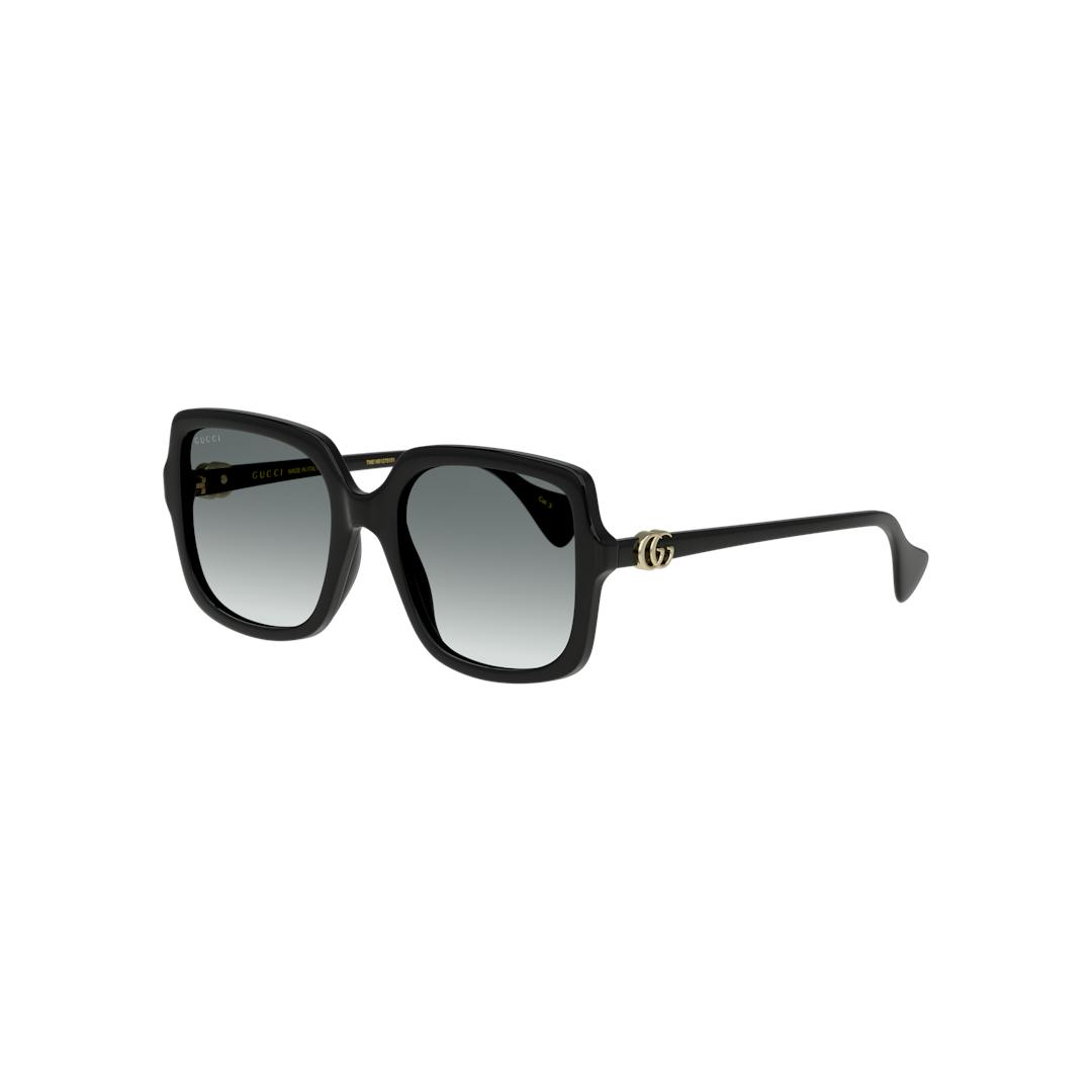 Gucci GG1070S Lunettes de Soleil Femme - Carrée Noir - Possibilité de verres correcteurs - Adaptable