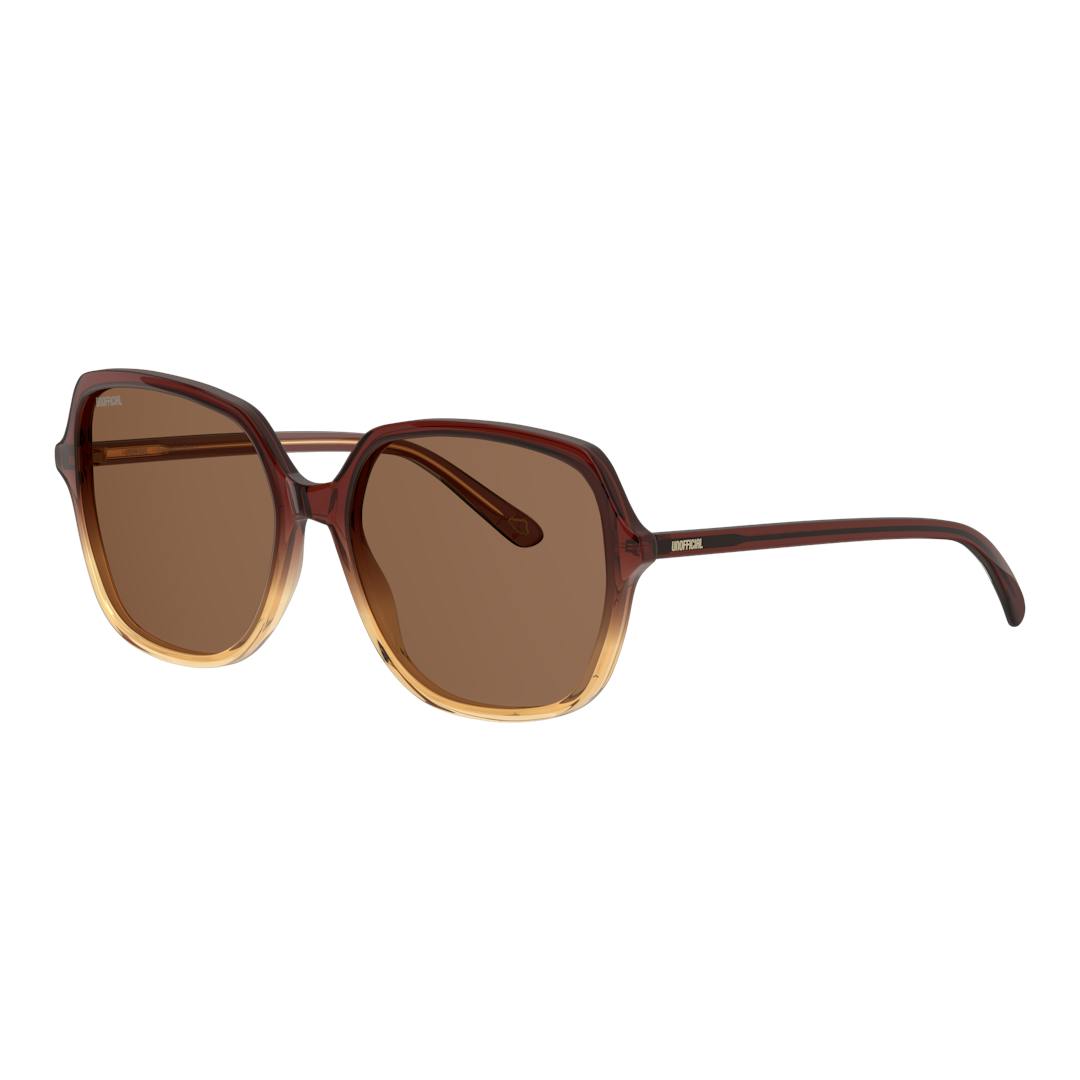Unofficial UNSF0131 Lunettes de Soleil Femme - Carrée Marron - Possibilité de verres correcteurs - A