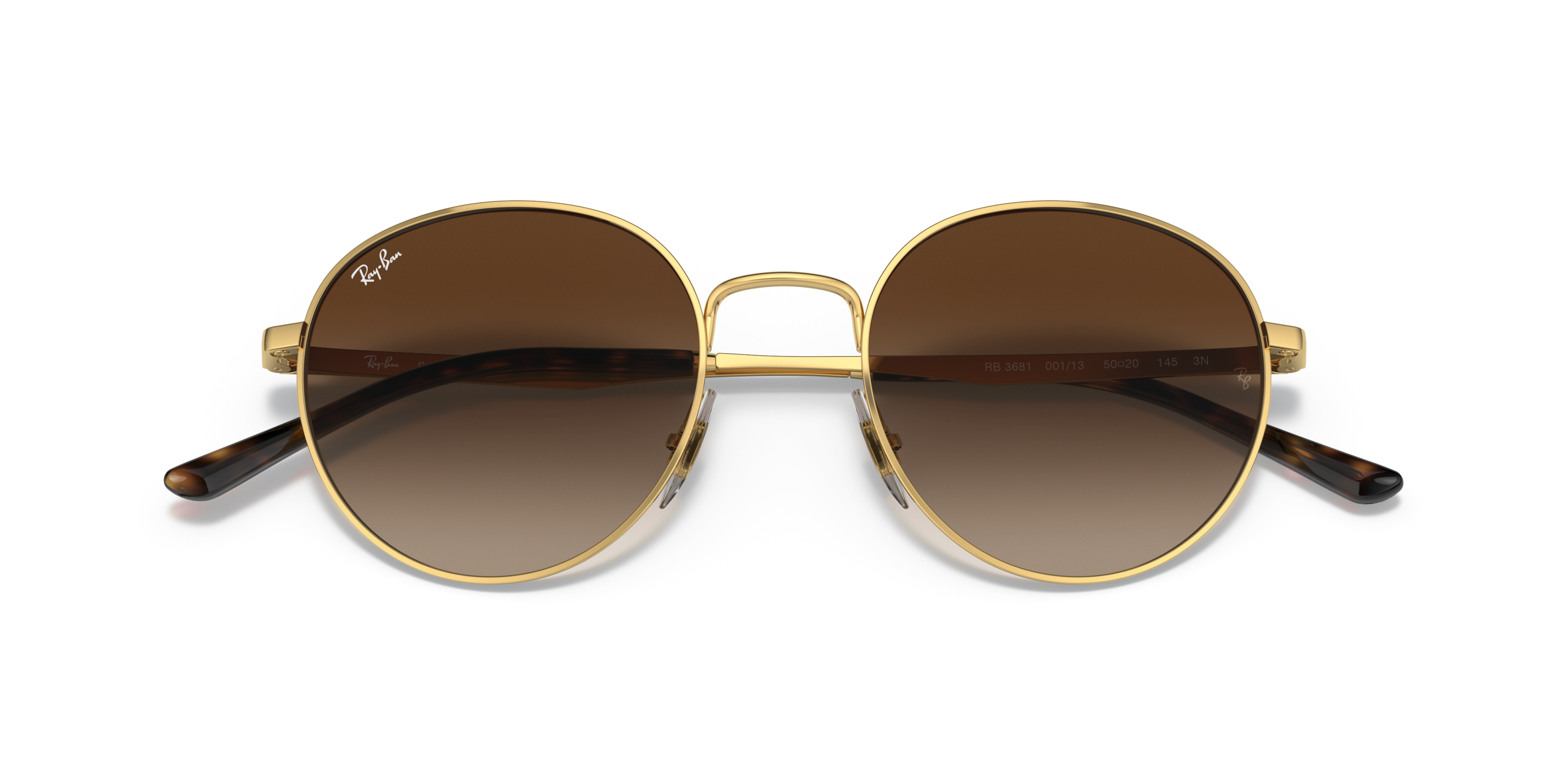 Folded Ray-Ban RB 3681 (3681) Sunglasses Brown / Gold