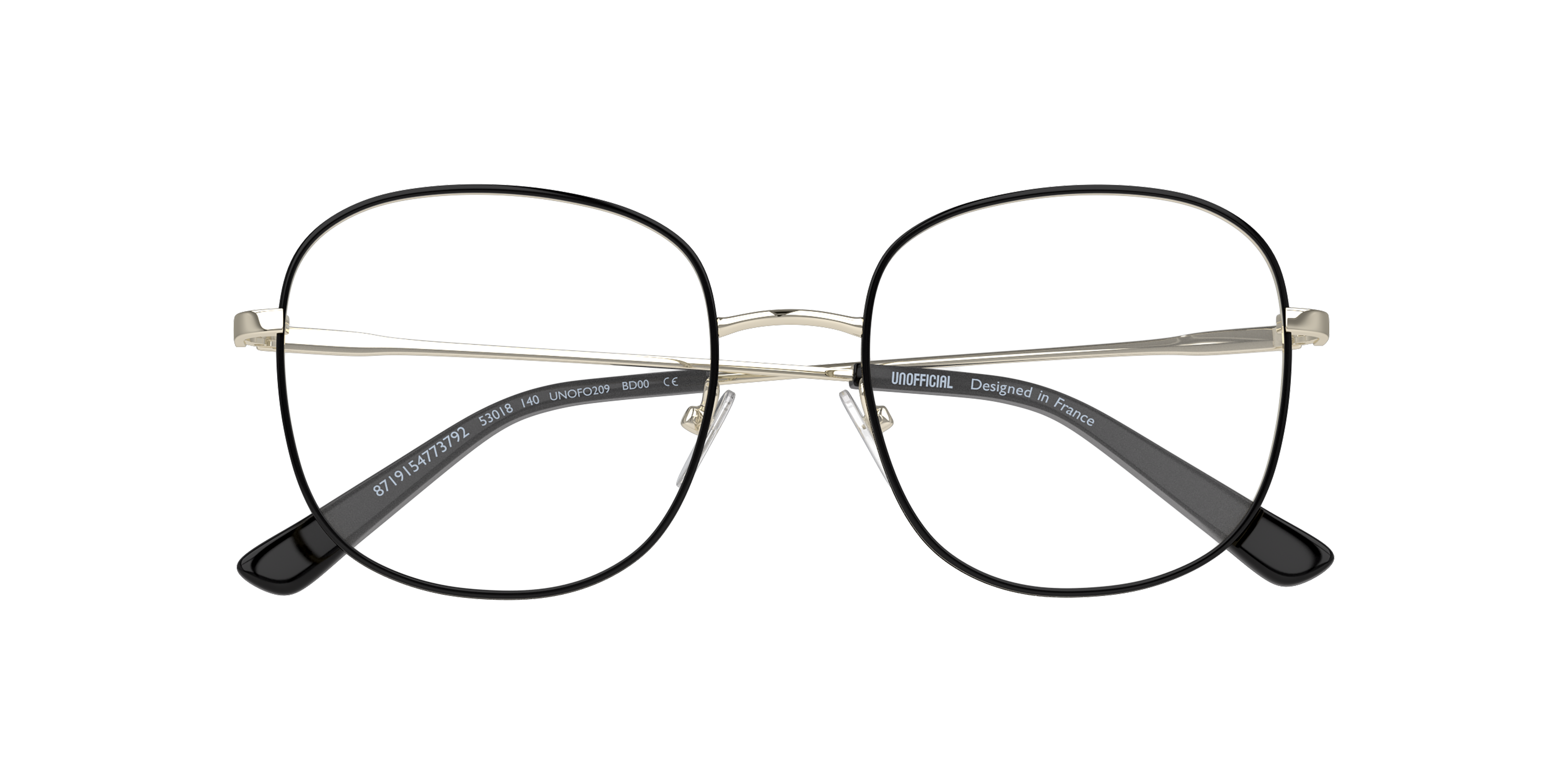 Folded Unofficial UNOF0209 Glasses Transparent / Black