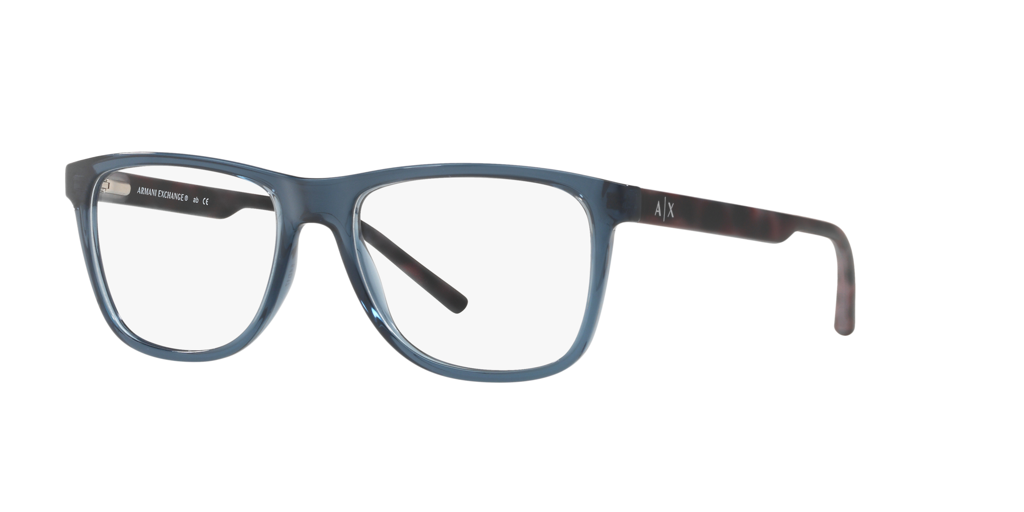 Angle_Left01 Armani Exchange AX 3048 Glasses Transparent / White