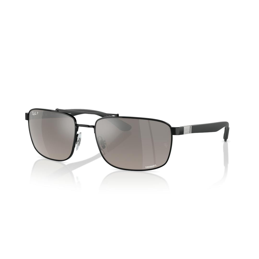Ray-Ban Chromance 0RB3737CH Solbriller - Firkantede Sort Polariserede og Spejlvendte Linser
