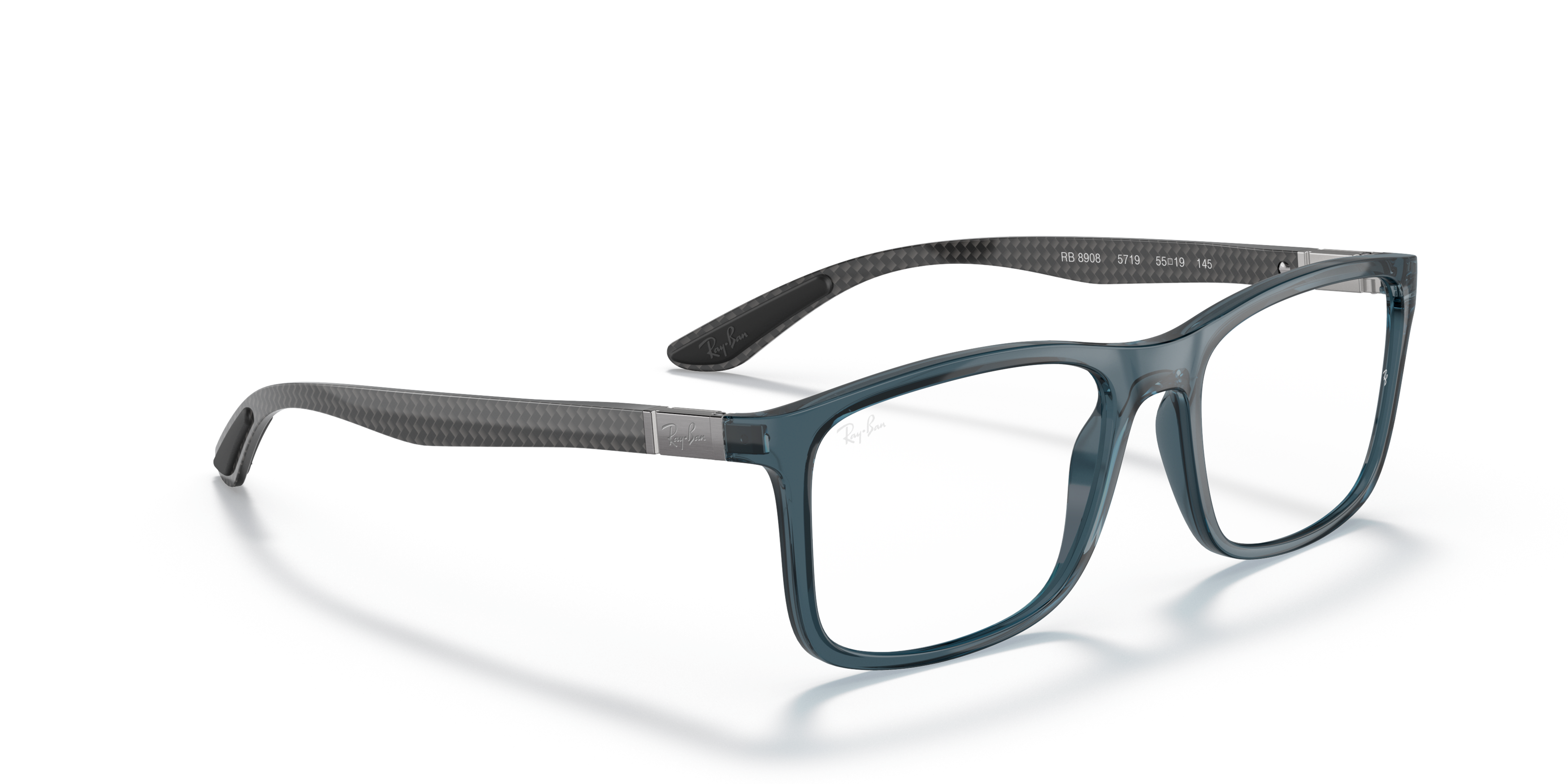 Angle_Right01 Ray-Ban RX 8908 Glasses Transparent / Black