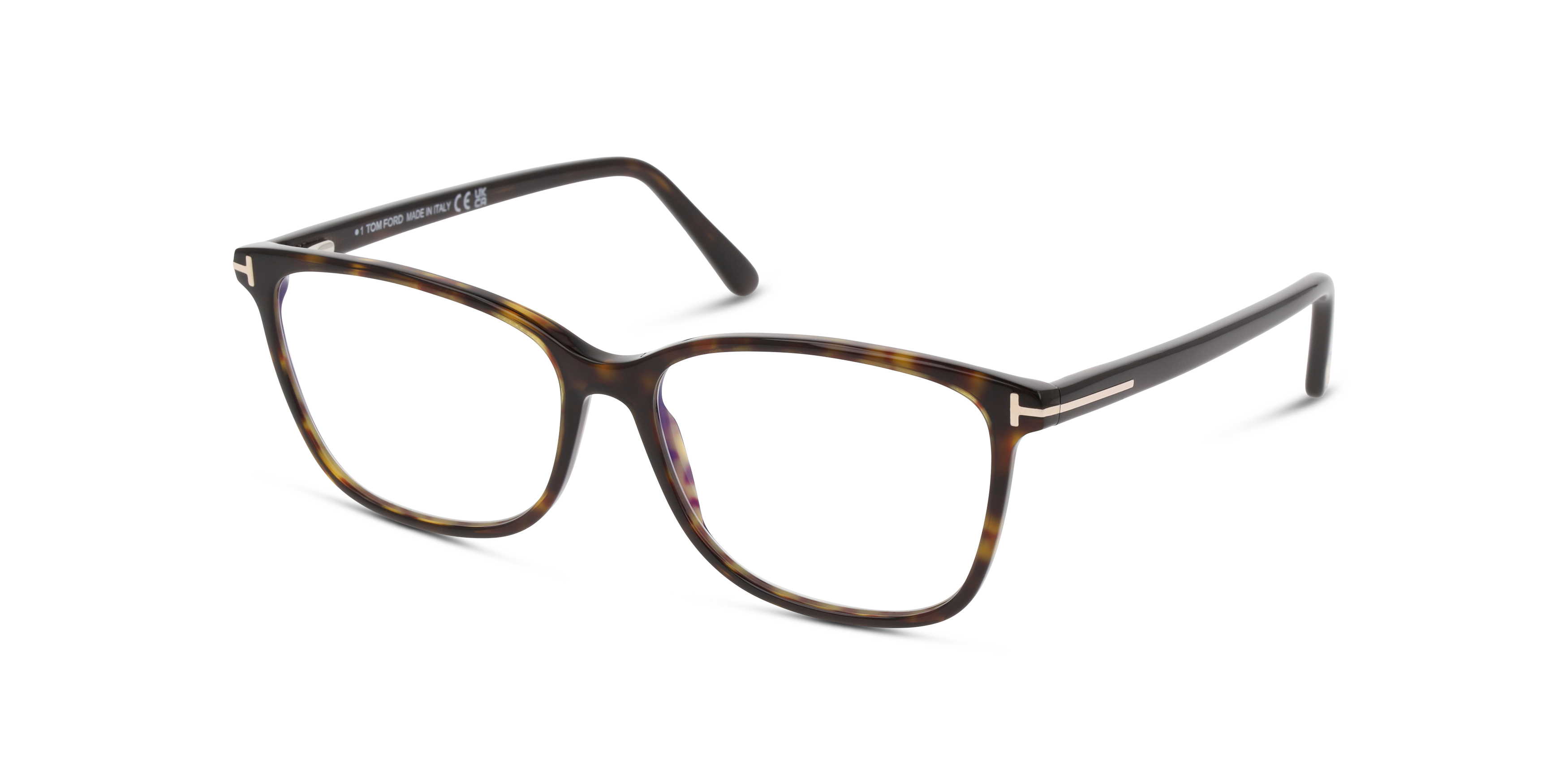 Angle_Left01 Tom Ford FT 5842-B Glasses Transparent / Havana
