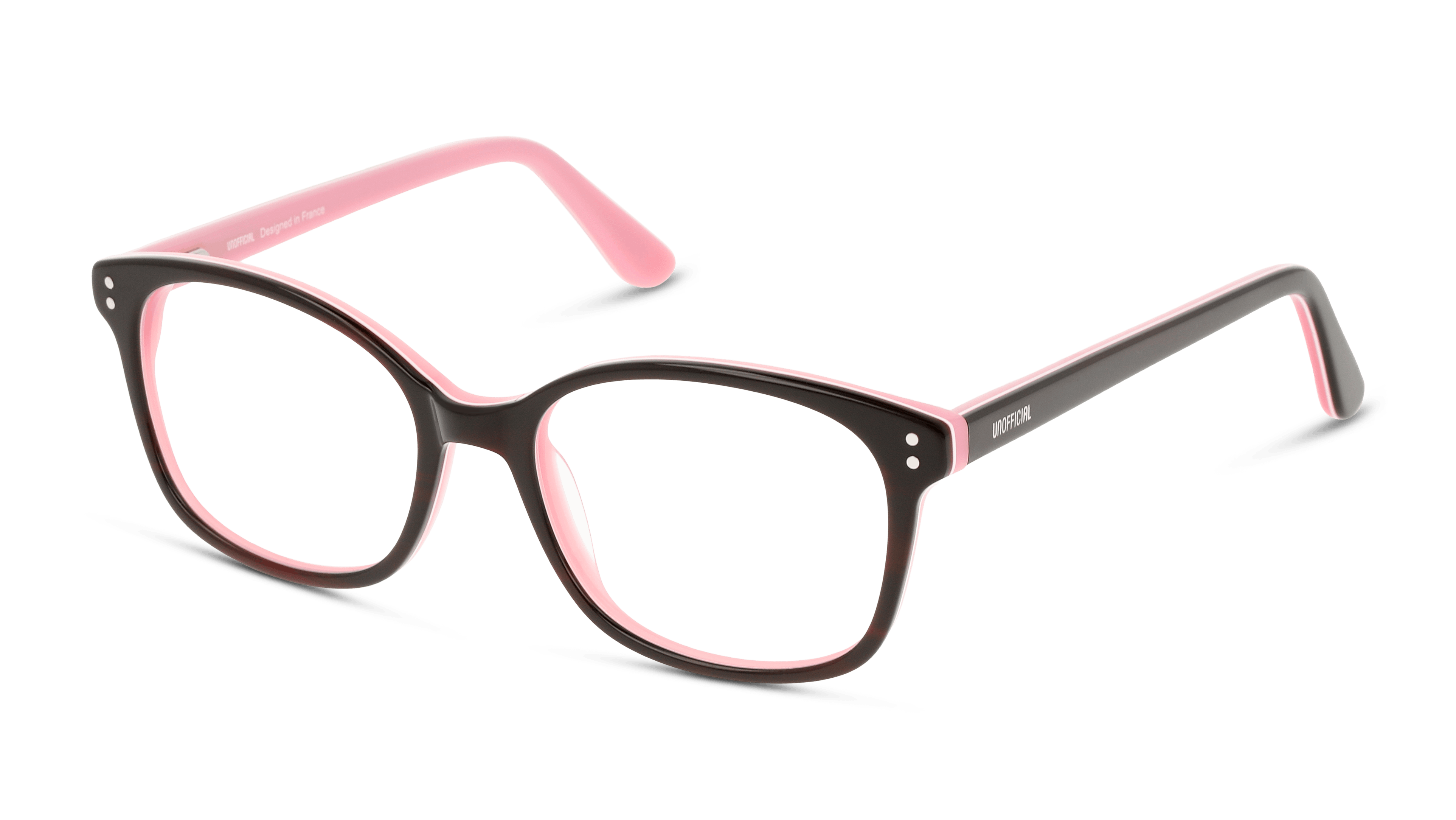 Angle_Left01 Unofficial Kids UNOT0015 (HH00) Children's Glasses Transparent / Pink