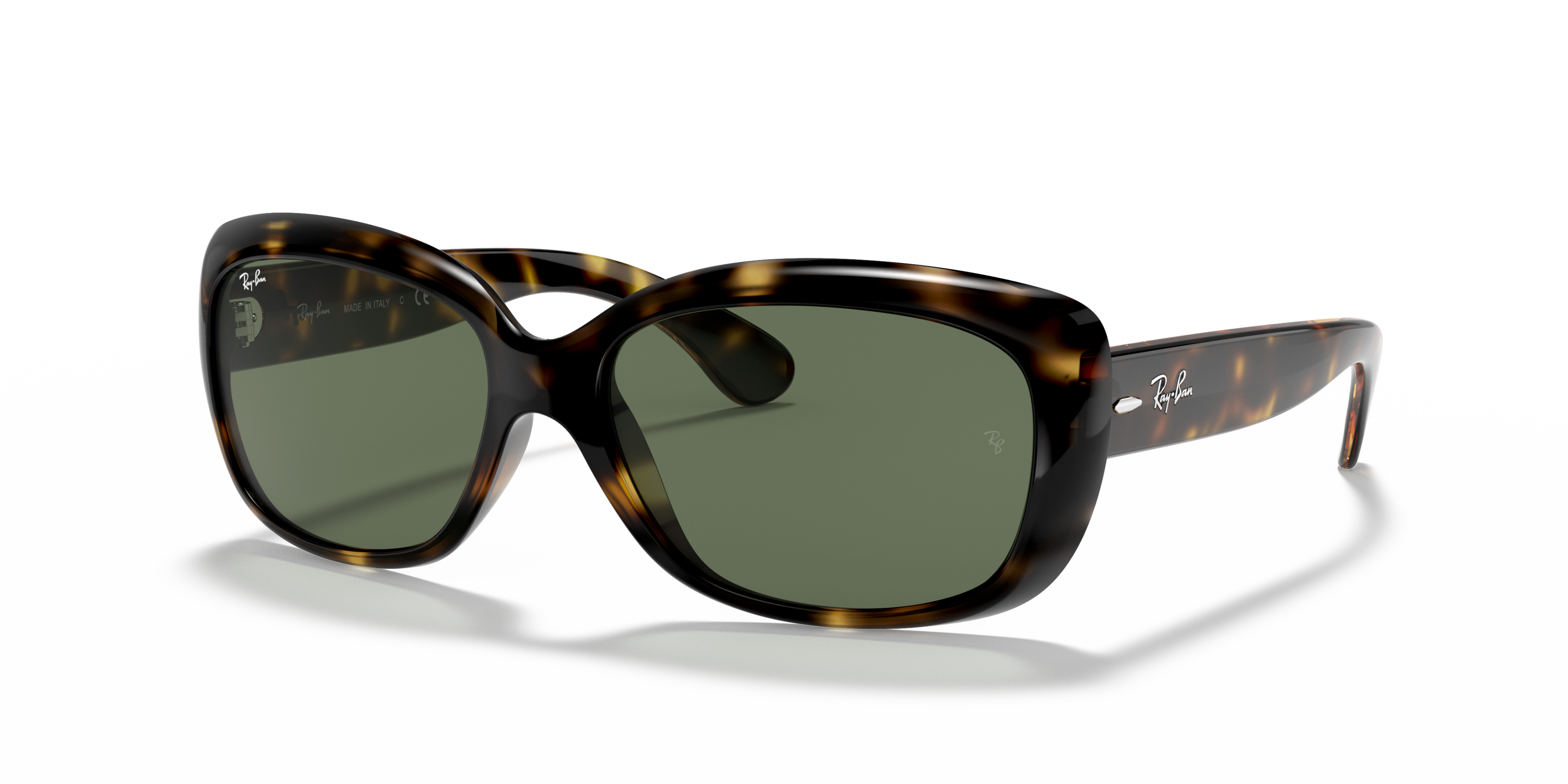 Angle_Left01 Ray-Ban Jackie Ohh RB 4101 (710) Sunglasses Green / Tortoise Shell